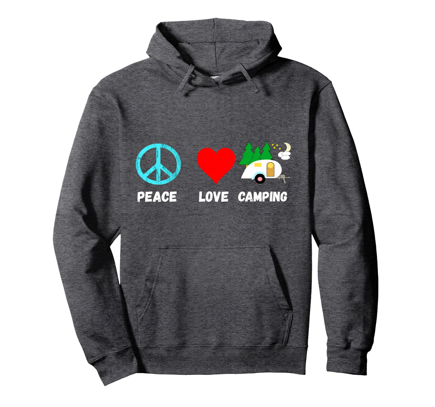 Teardrop Camper Peace Love Caravan Rv Hoodie - Trendy Graphic for Adults - T-Shirt, Sweatshirt, Hoodie