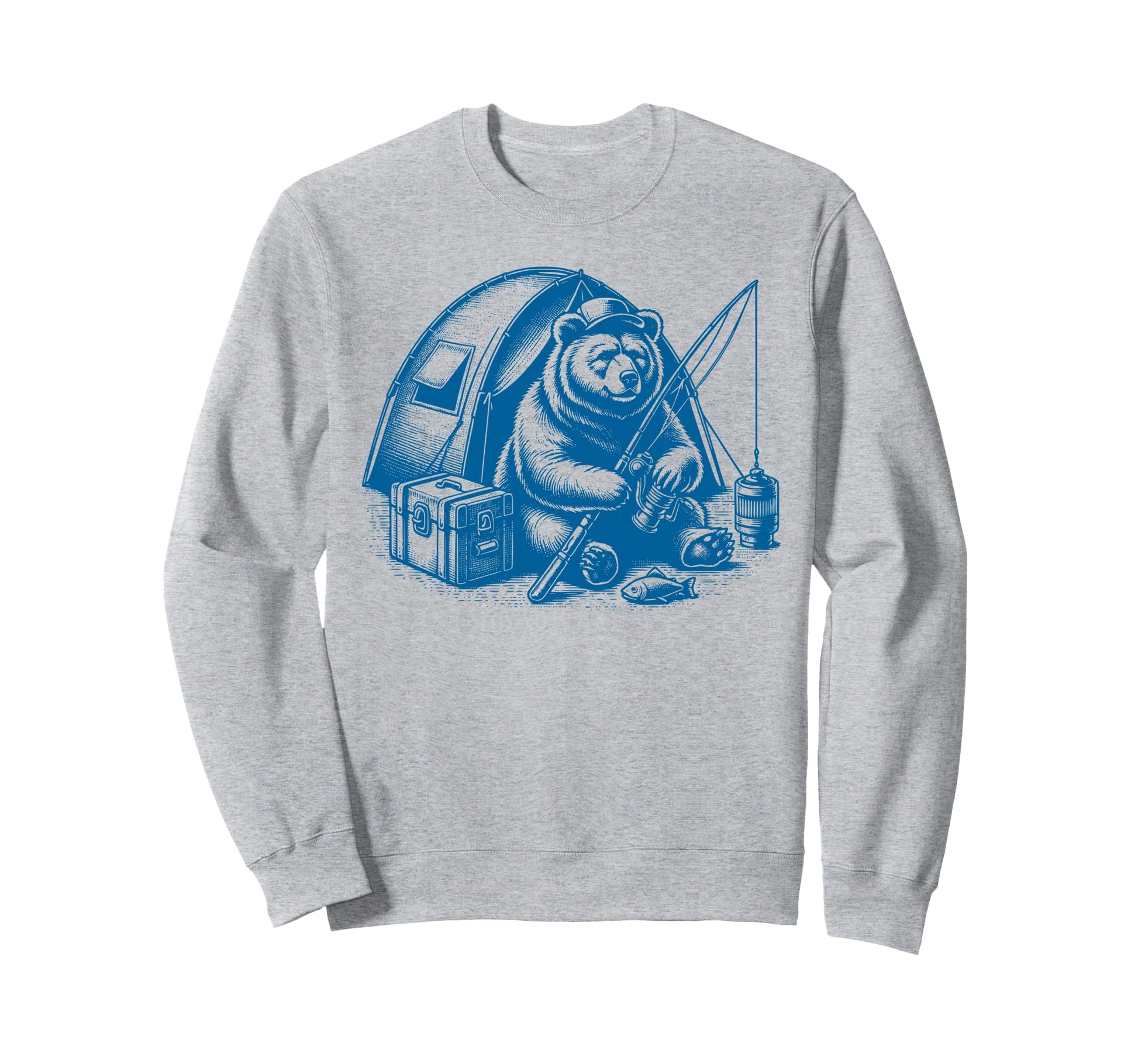 Fishing Bear Camping Fishing Fathers Sweatshirt - Novelty Apparel Unisex - T-Shirt, Sweatshirt, Hoodie