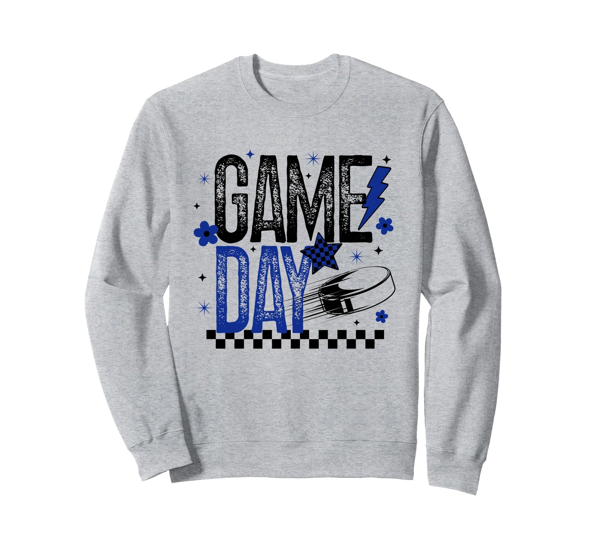 Ice Hockey Game Day Hockey Mom Blue Sweatshirt - Graphic Print for Adults - T-Shirt, Sweatshirt, Hoodie