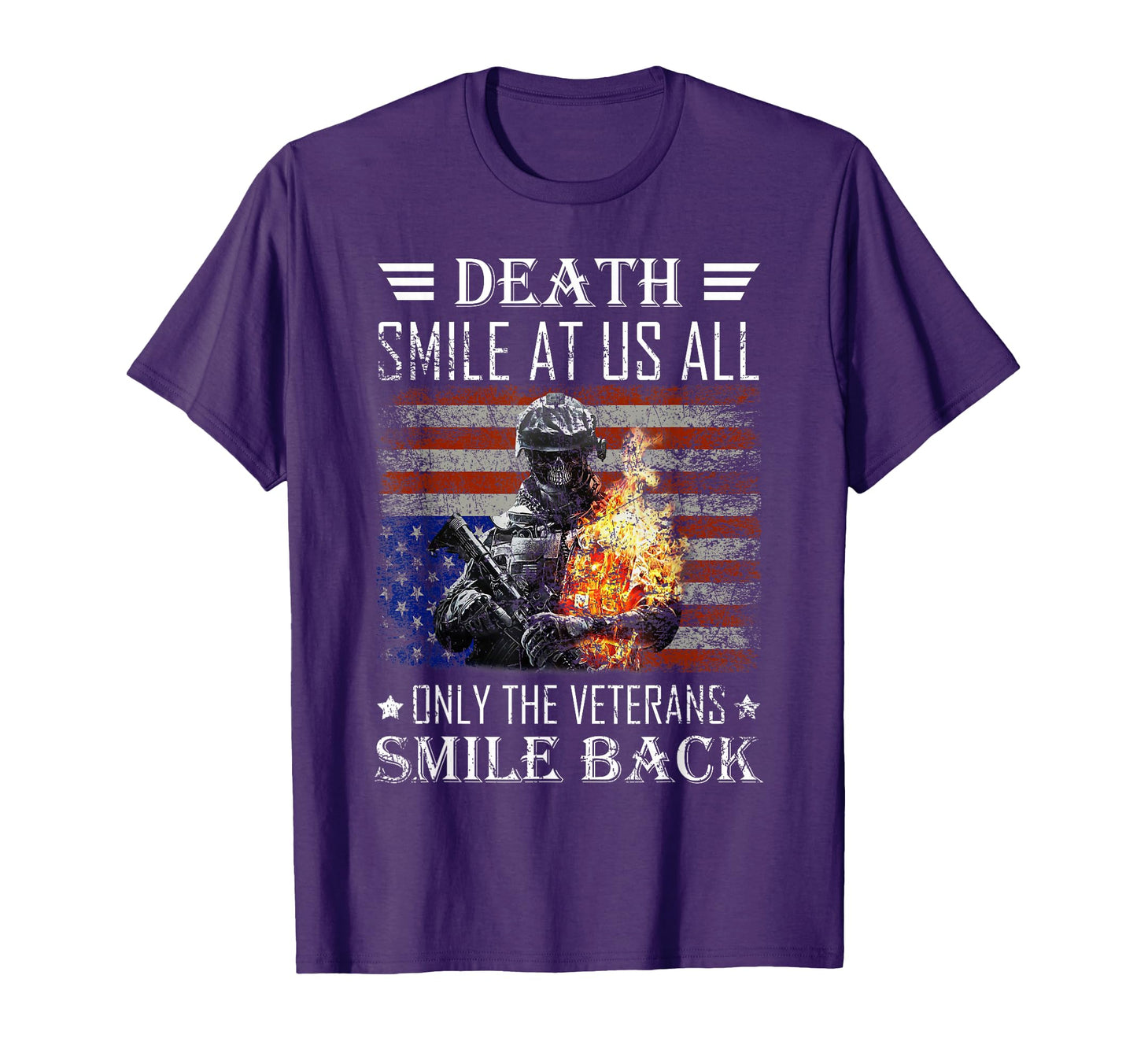 Death Smiles Us All Only Veterans Smile T-Shirt - Custom Art Print Unisex - T-Shirt, Sweatshirt, Hoodie