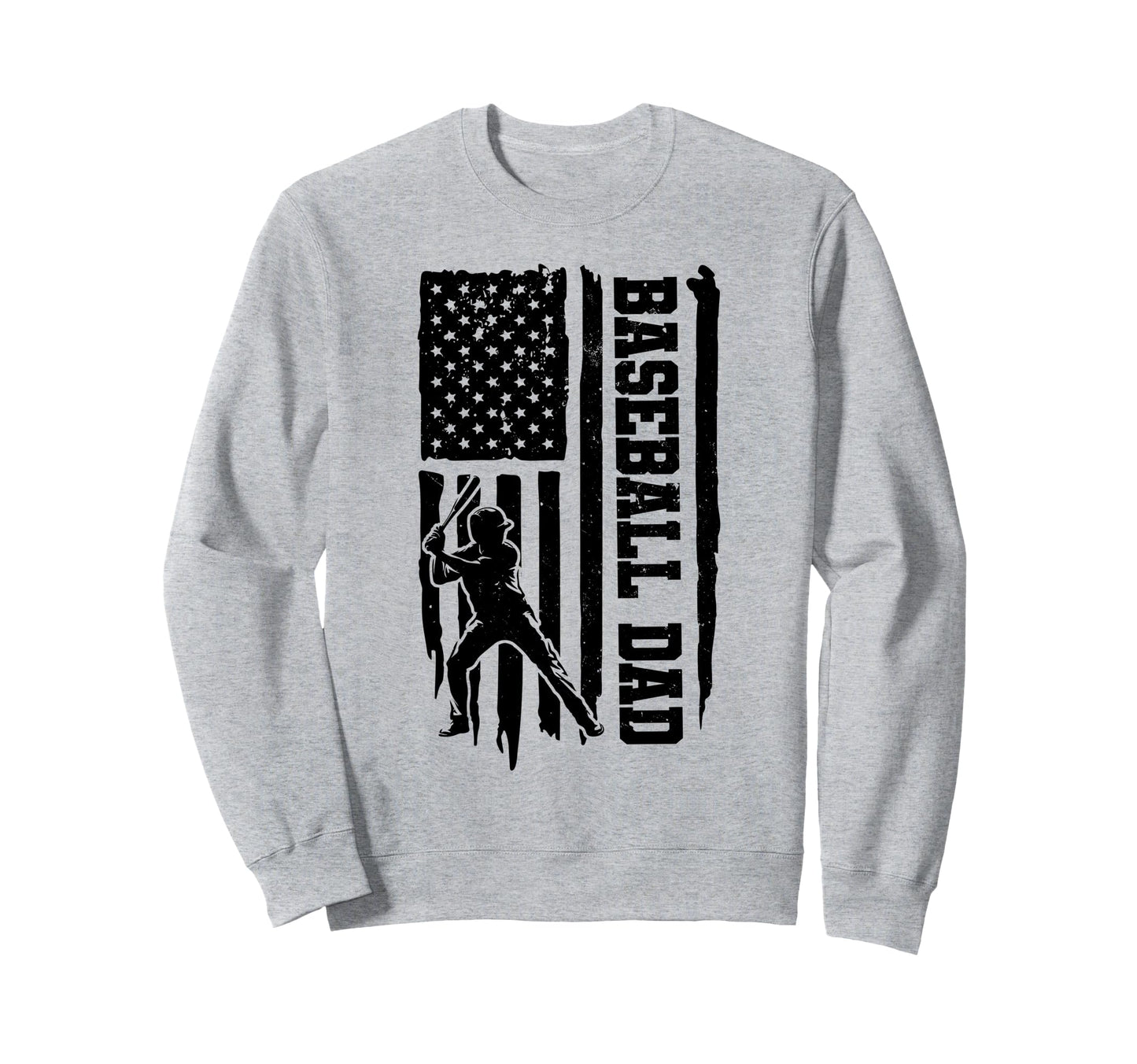 Baseball Dad American Usa Flag Sweatshirt - Custom Art Print Men Women - T-Shirt, Sweatshirt, Hoodie