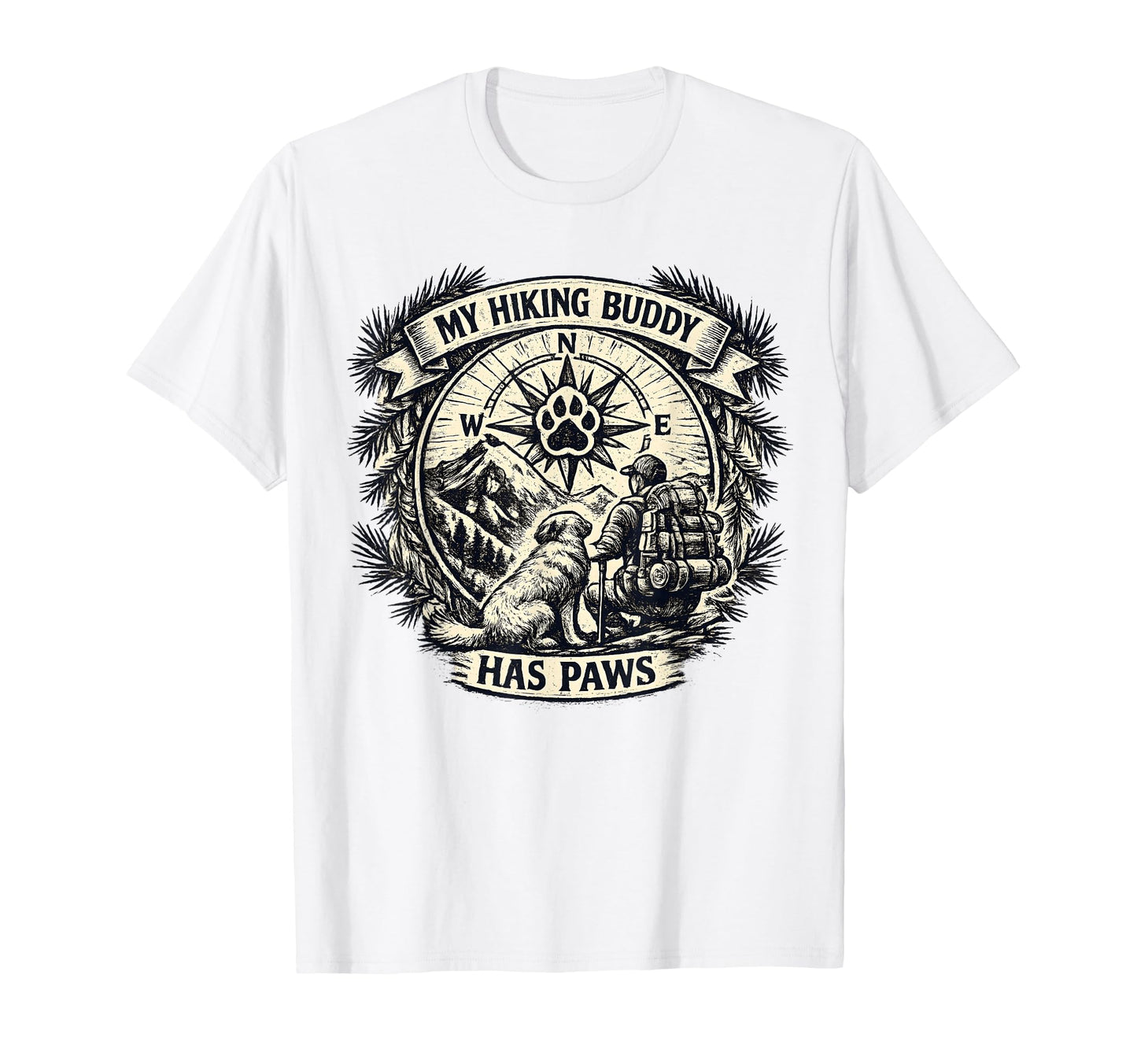 Funny Hiking Dogs Mountain Outdoor T-Shirt - Aesthetic Graphic for Adults - T-Shirt, Sweatshirt, Hoodie