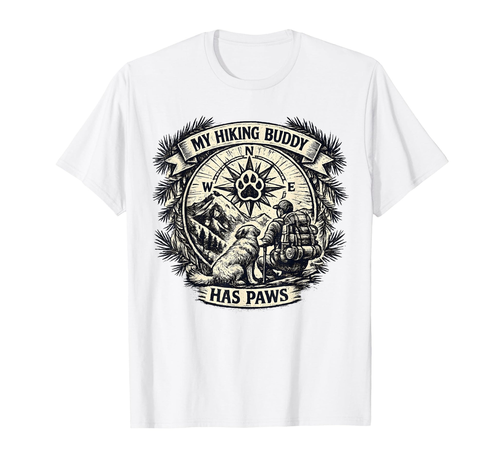 Funny Hiking Dogs Mountain Outdoor T-Shirt - Aesthetic Graphic for Adults - T-Shirt, Sweatshirt, Hoodie
