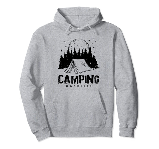 Camping Wanderer Hiking Nature Outdoor Hoodie - Minimalist Print Unisex - T-Shirt, Sweatshirt, Hoodie