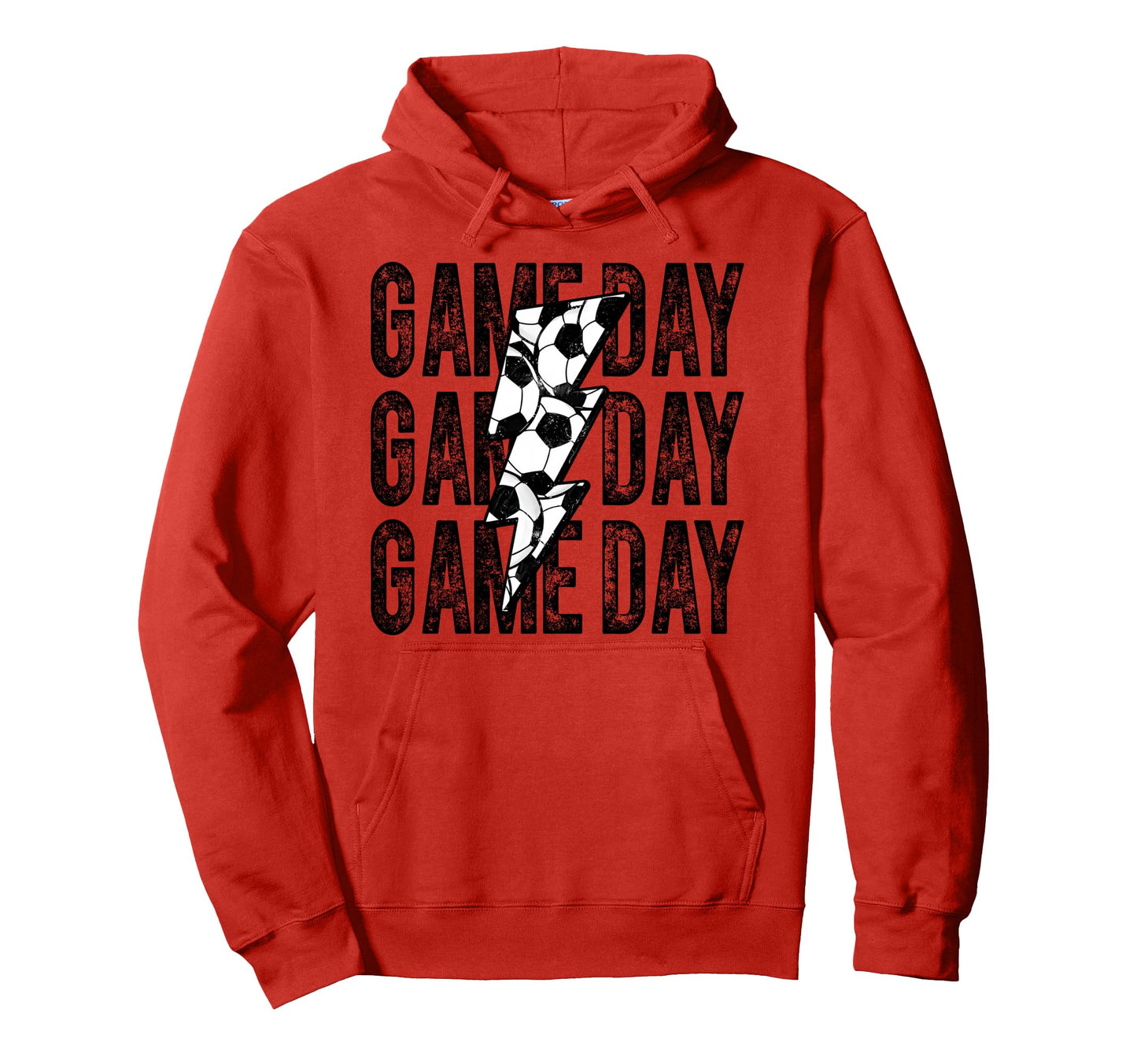 Game Day Soccer Lightning Bolt Soccer Mom Hoodie - Trendy Graphic Unisex - T-Shirt, Sweatshirt, Hoodie