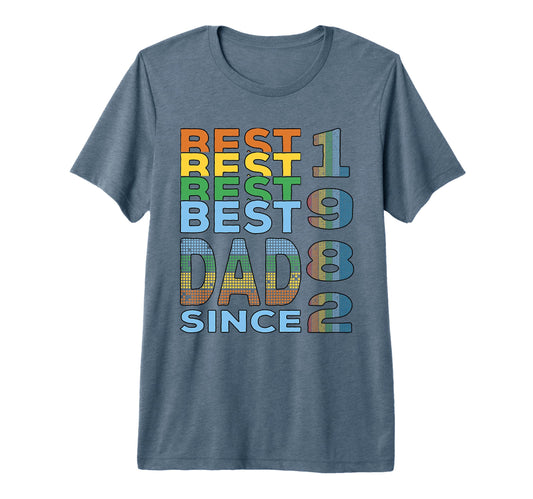 Best Dad Since 1982 Fathers Day Tri T-Shirt - Minimalist Print for Adults - T-Shirt, Sweatshirt, Hoodie