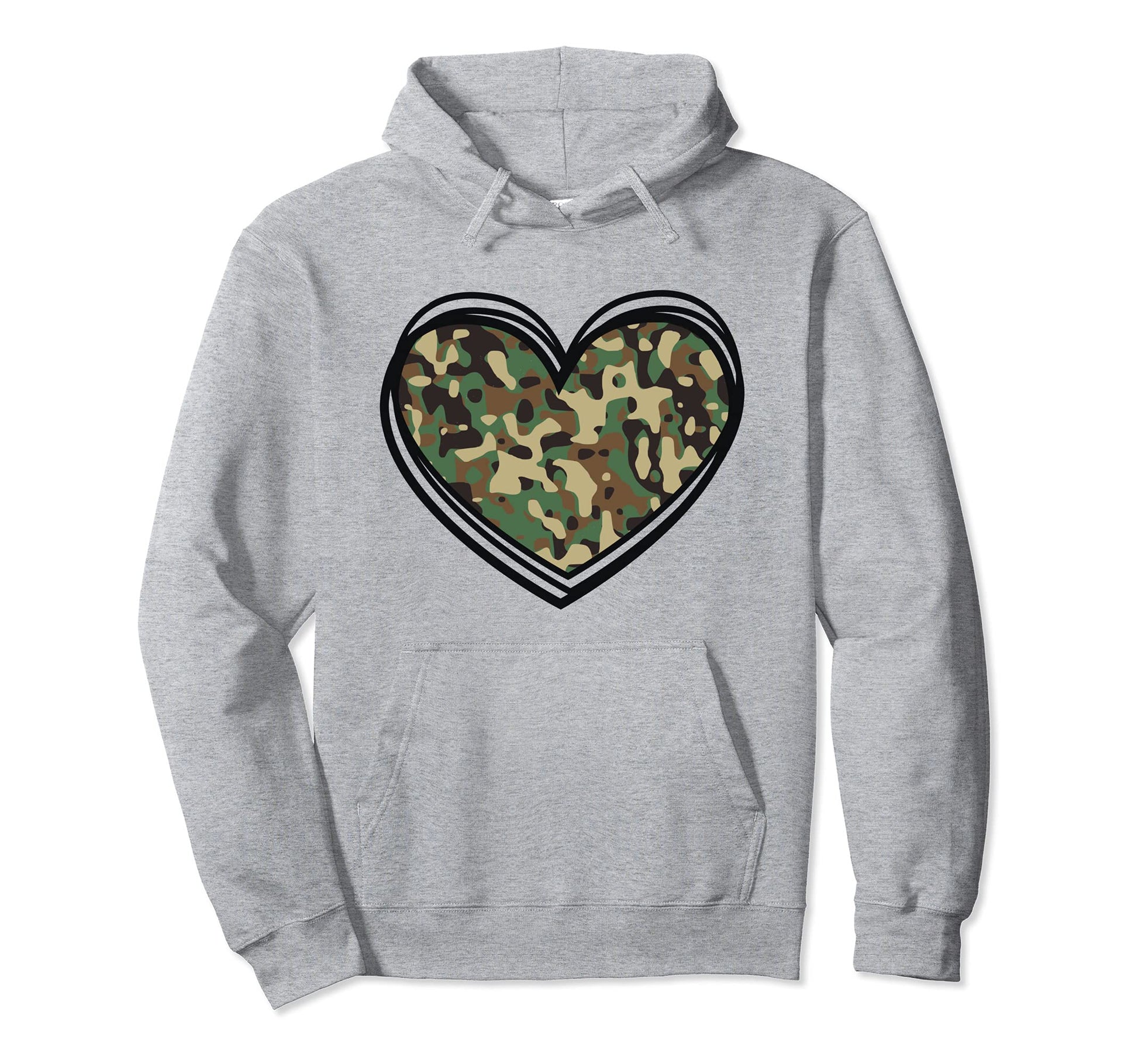 Camo Heart Camouflage Military Tactical Hoodie - Unique Graphic Men Women - T-Shirt, Sweatshirt, Hoodie