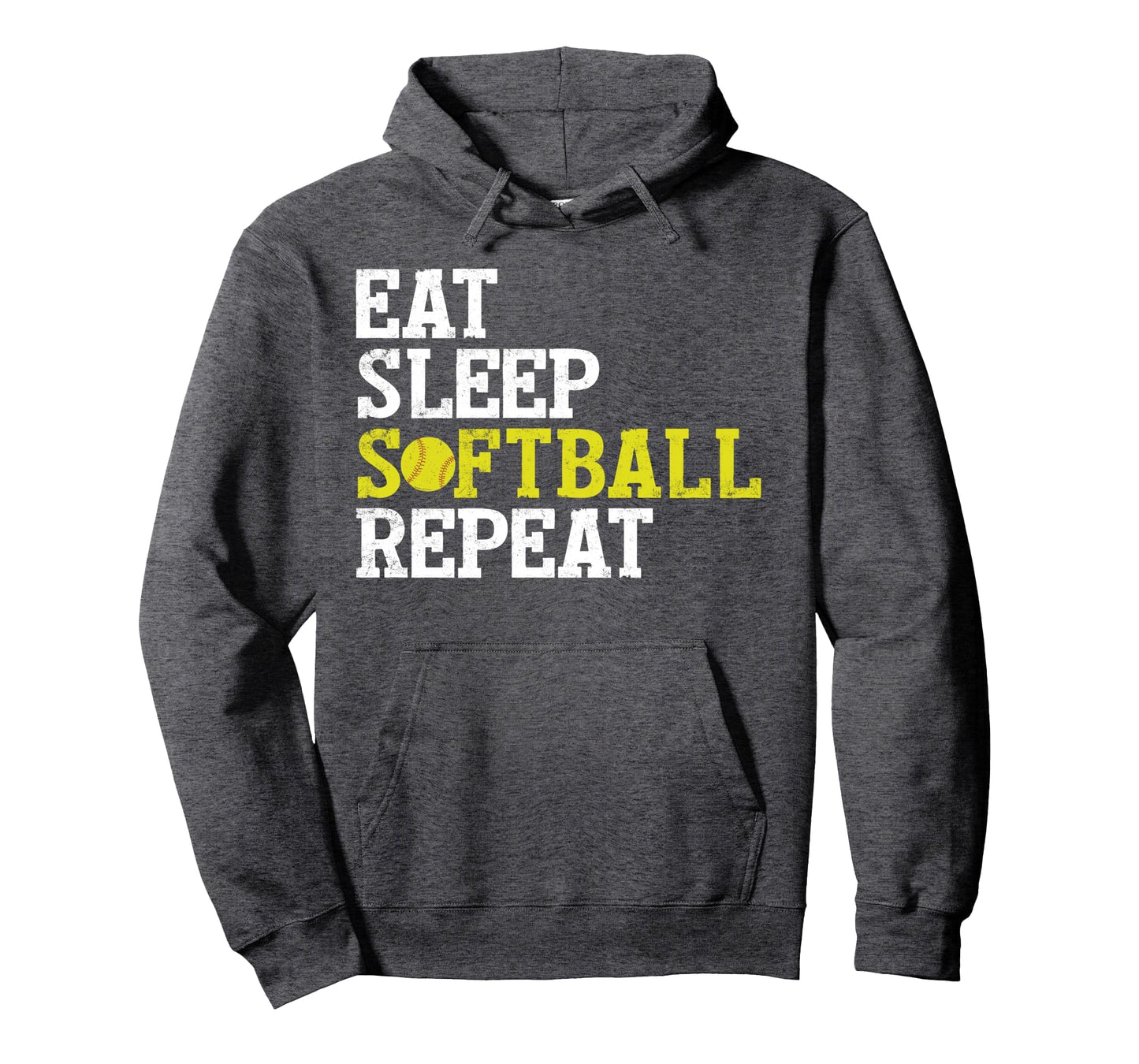 Eat Sleep Softball Repeat Gift Hoodie - Aesthetic Graphic for Adults - T-Shirt, Sweatshirt, Hoodie
