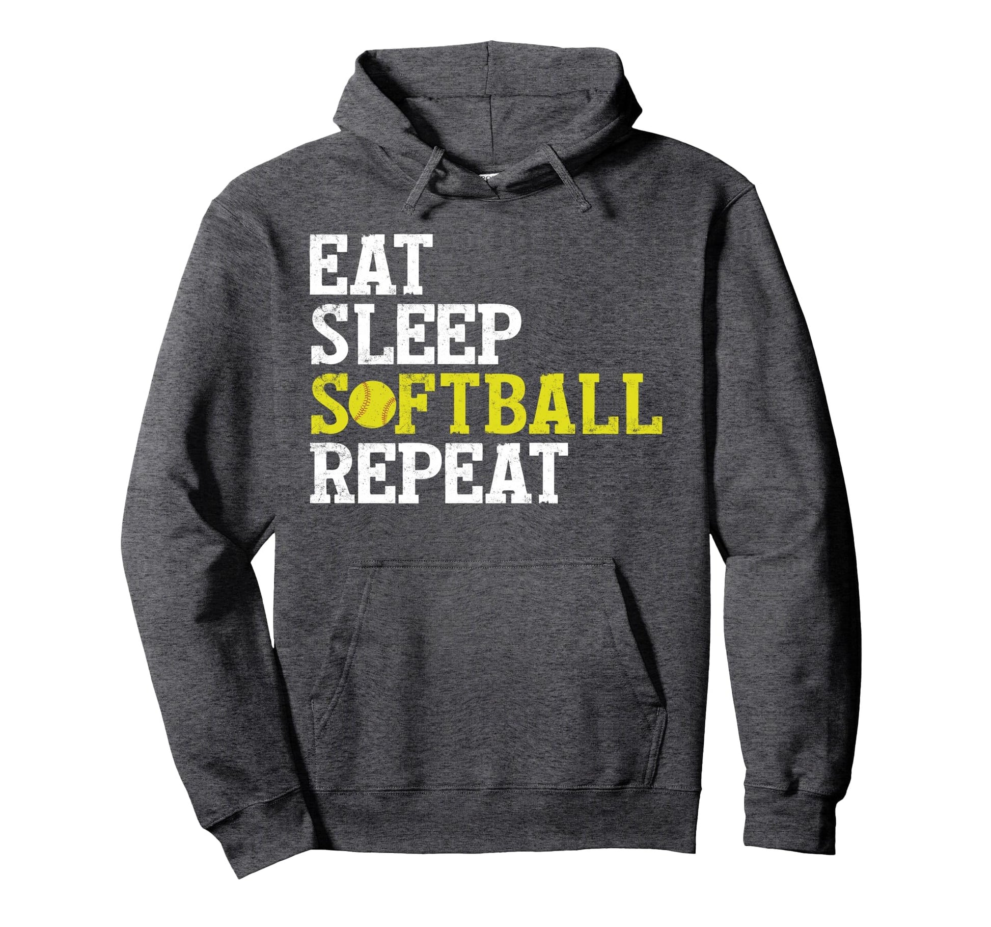 Eat Sleep Softball Repeat Gift Hoodie - Aesthetic Graphic for Adults - T-Shirt, Sweatshirt, Hoodie
