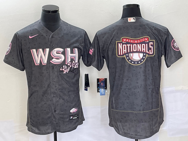 Men's Washington Nationals Gray City Connect Replica Team Jersey1 baseball jersey product view 1