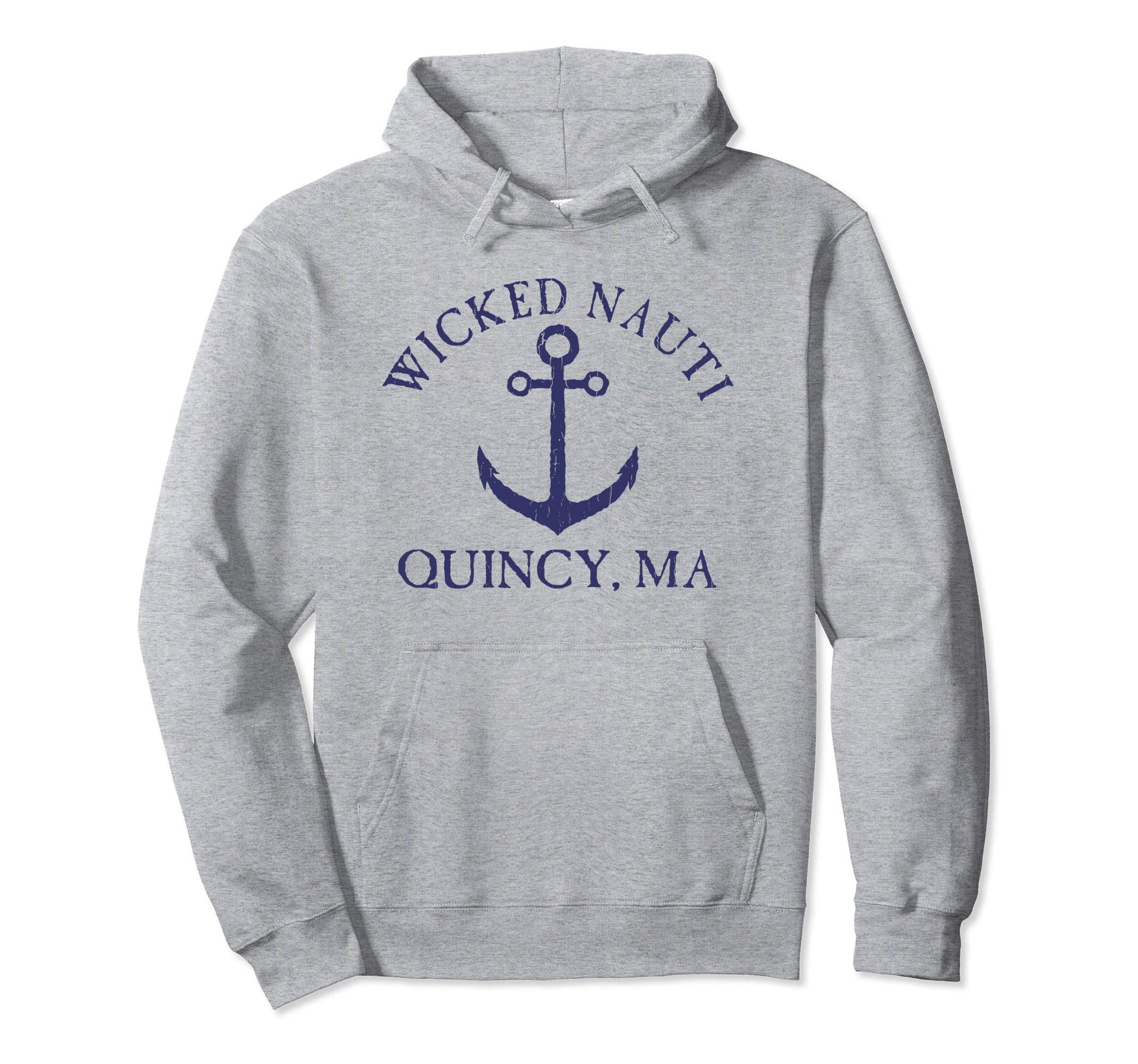 Wicked Nauti Quincy Nautical Distressed Hoodie - Unique Graphic for Adults - T-Shirt, Sweatshirt, Hoodie