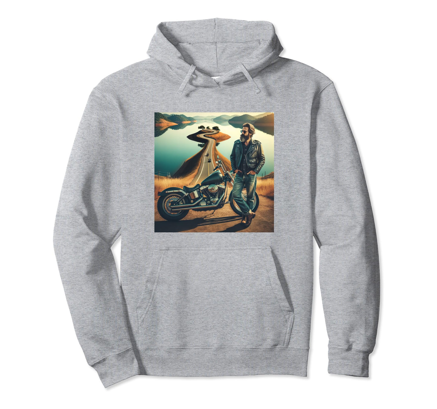 Biker Dad Reflections Freedom Wheels Hoodie - Fun Novelty Design Men Women - T-Shirt, Sweatshirt, Hoodie