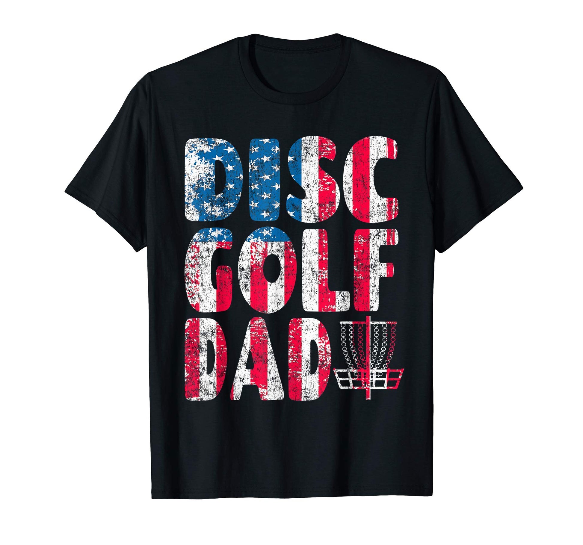 Mens Disc Golf Dad American Flag 4Th T-Shirt - Unique Graphic Men Women - T-Shirt, Sweatshirt, Hoodie