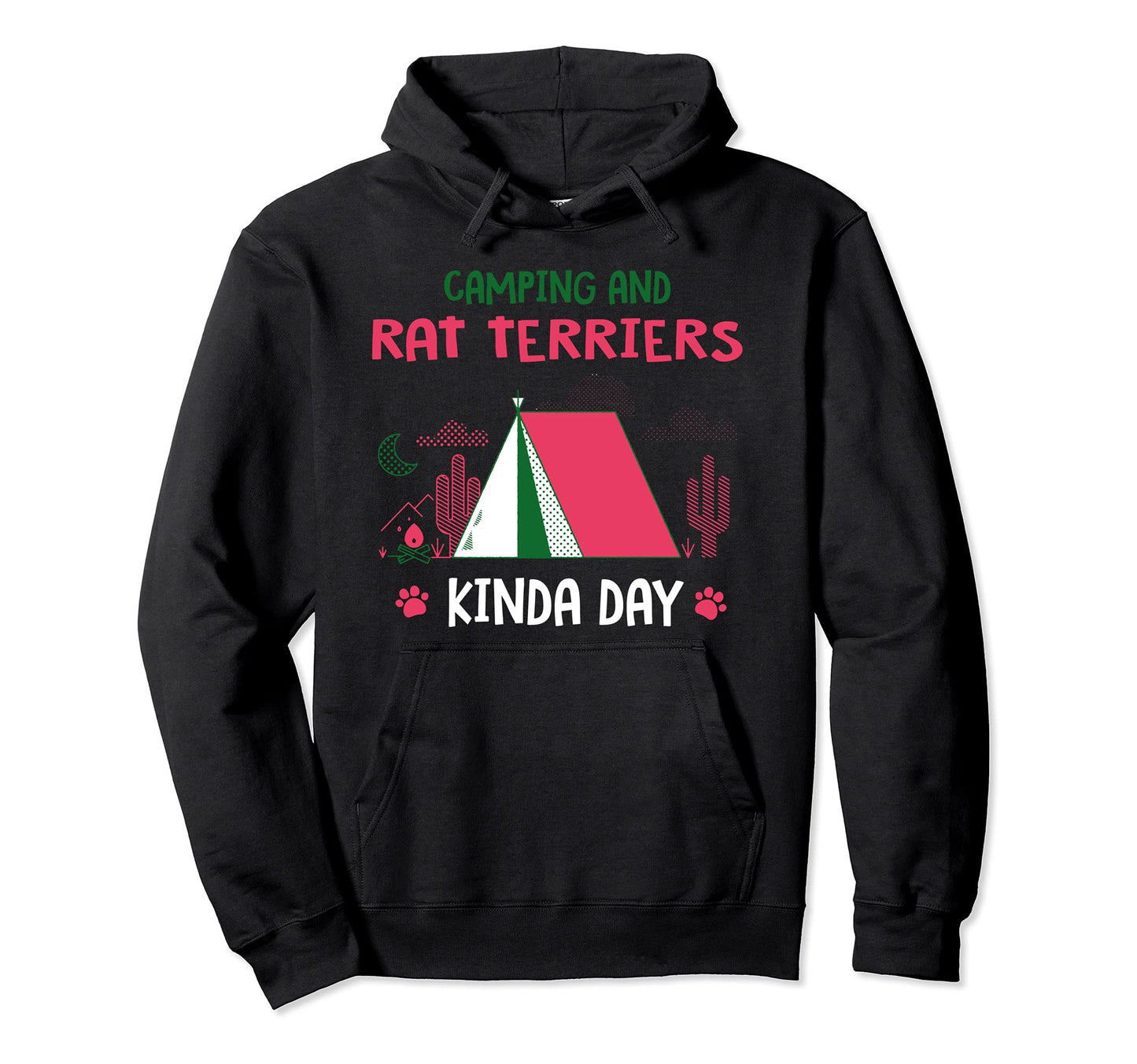 Camping And Rat Terriers Kinda Day Hoodie - Trendy Graphic for Adults - T-Shirt, Sweatshirt, Hoodie