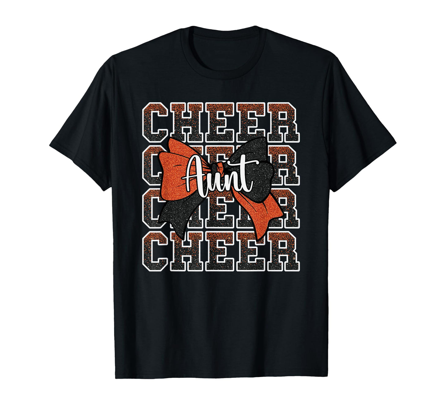 Cheer Aunt Bow Sport Cheerleader T-Shirt - Aesthetic Graphic for Adults - T-Shirt, Sweatshirt, Hoodie