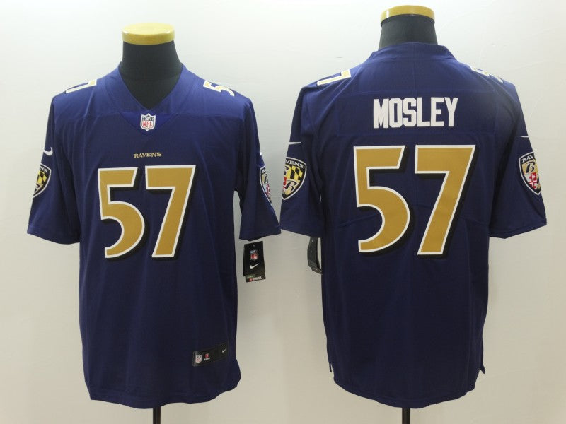 Men's Baltimore Ravens C.J. Mosley #57 Purple Player Game Jersey1 football jersey product view 1