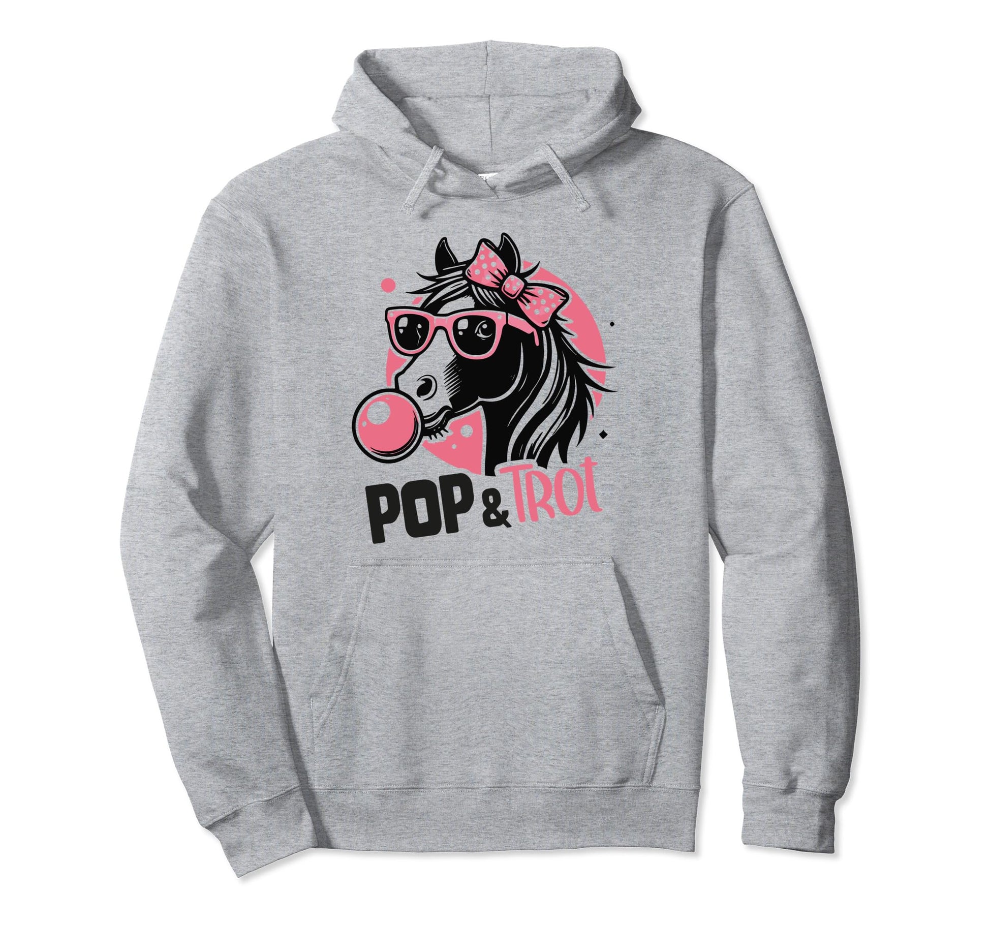 Horse Bow And Glasses Bubble Gum Fun Hoodie - Casual Everyday Wear Unisex - T-Shirt, Sweatshirt, Hoodie