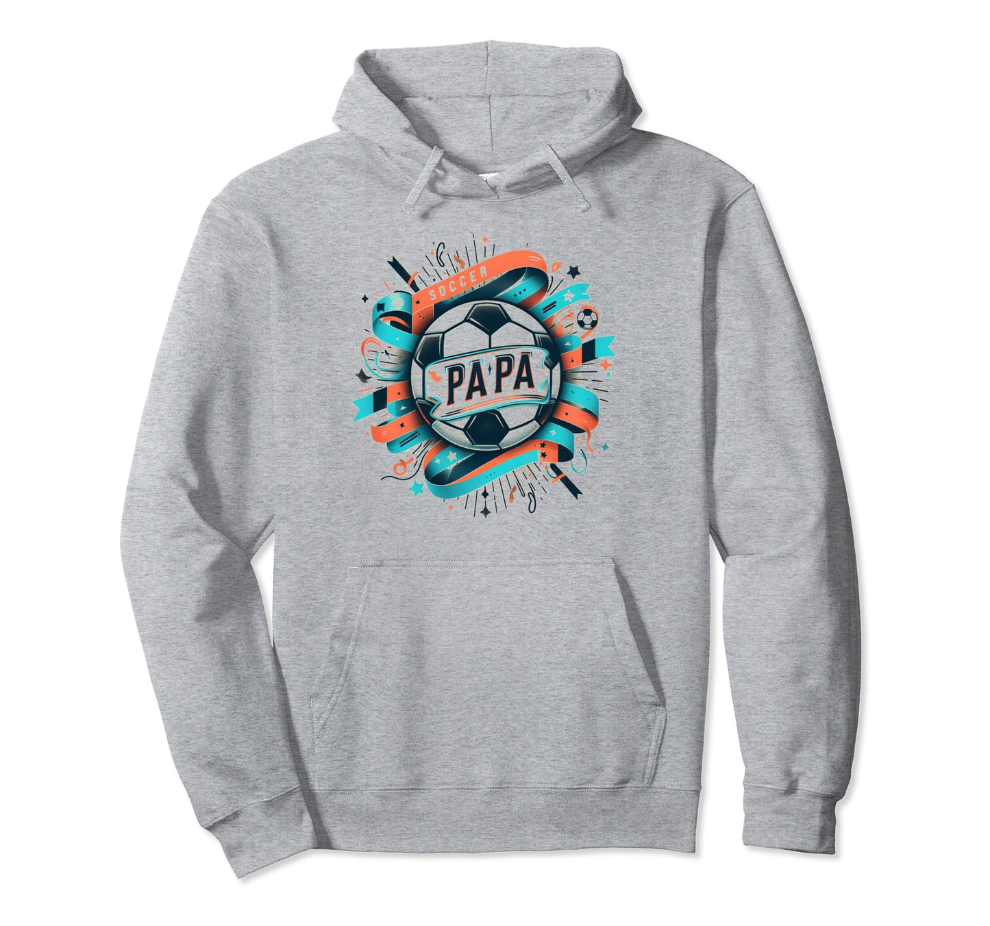 Soccer Papa Family Matching Dad Hoodie - Custom Art Print for Adults - T-Shirt, Sweatshirt, Hoodie