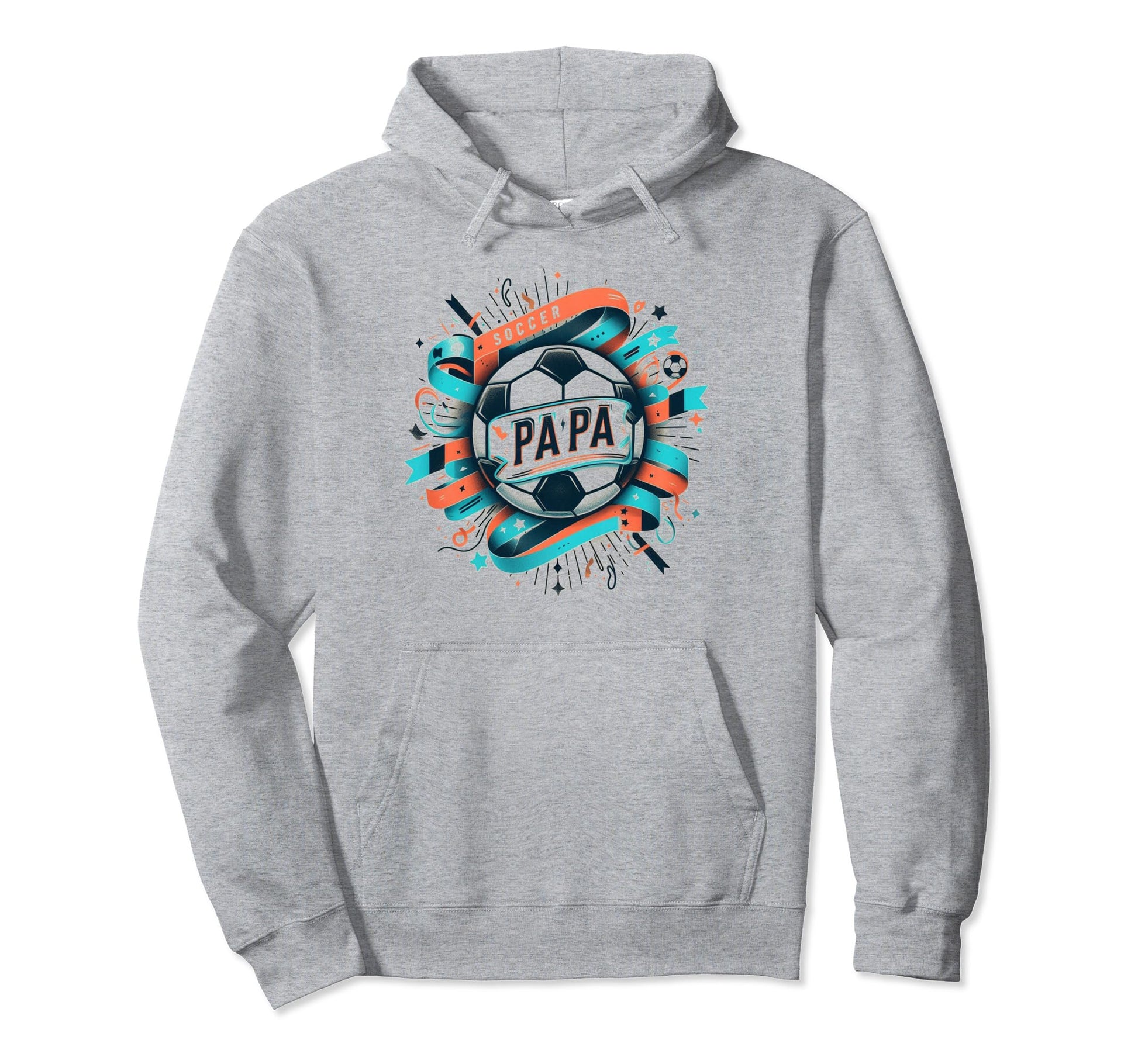Soccer Papa Family Matching Dad Hoodie - Custom Art Print for Adults - T-Shirt, Sweatshirt, Hoodie
