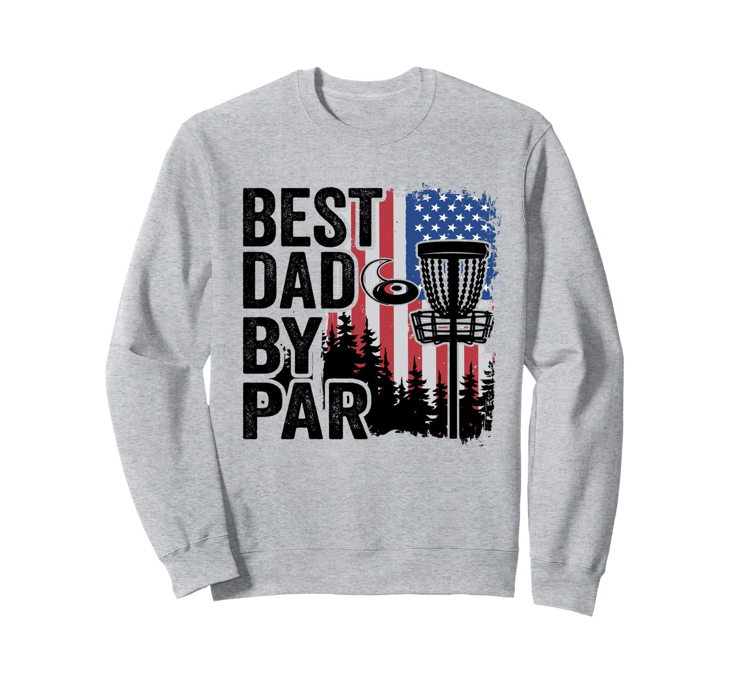 Us American Flag Disc Golf Basket Disc Sweatshirt - Unique Graphic Unisex - T-Shirt, Sweatshirt, Hoodie