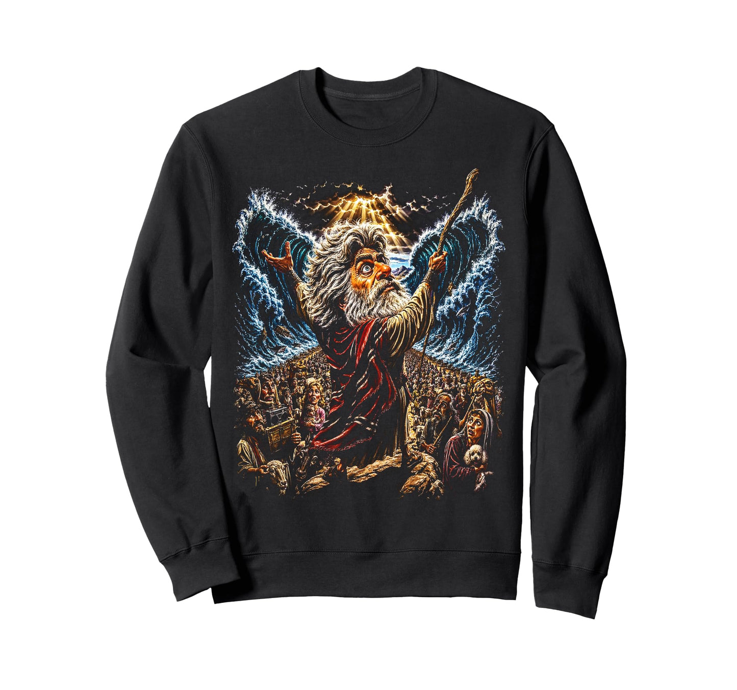 80S Moses Parts Red Sea Streetwear Sweatshirt - Trendy Graphic Unisex - T-Shirt, Sweatshirt, Hoodie