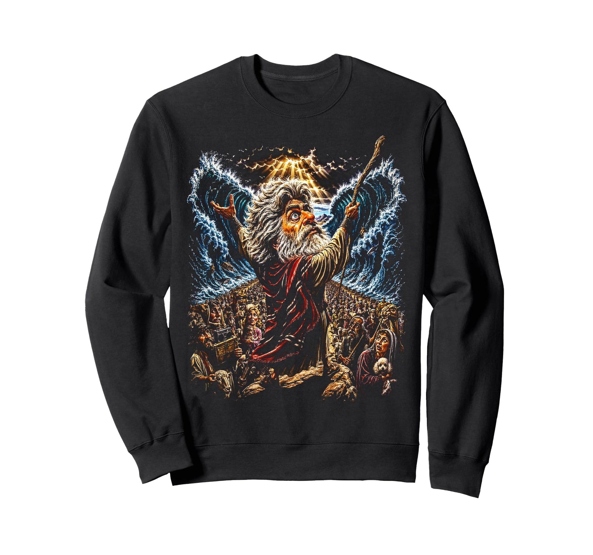 80S Moses Parts Red Sea Streetwear Sweatshirt - Trendy Graphic Unisex - T-Shirt, Sweatshirt, Hoodie