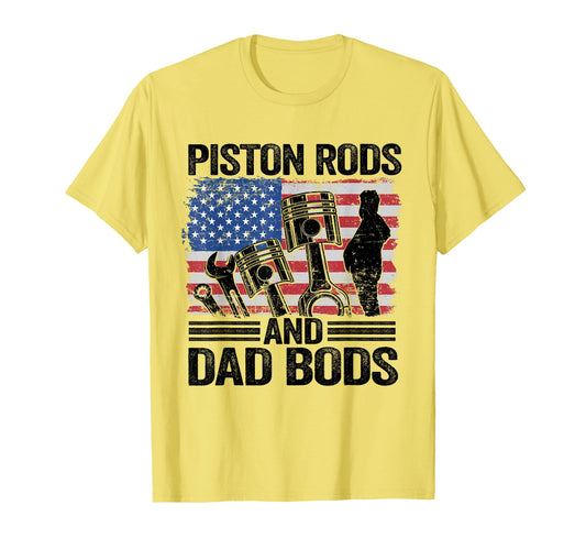American Flag Car Mechanic Daddy Piston T-Shirt - Unique Graphic Unisex - T-Shirt, Sweatshirt, Hoodie