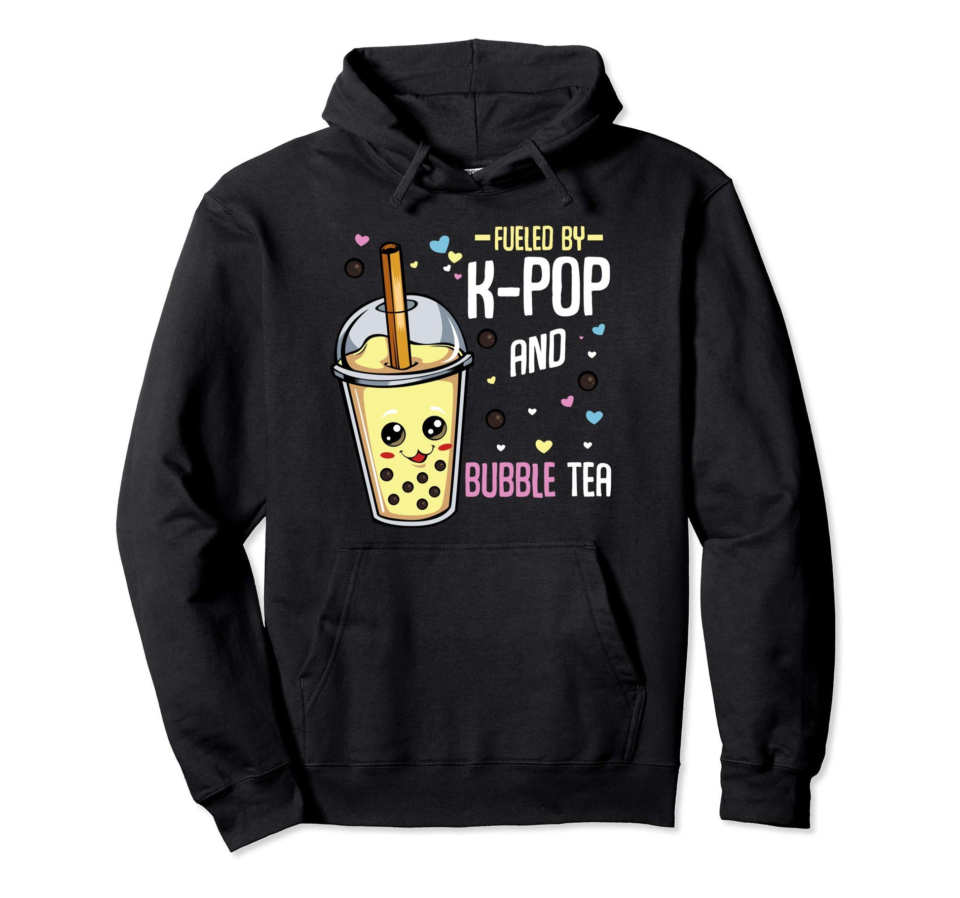 K Pop And Bubble Tea Hallyu Funny Hoodie - Streetwear Style for Adults - T-Shirt, Sweatshirt, Hoodie