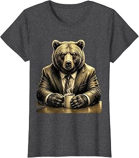 Funny Bear in Business Suit Office Coffee Graphic T-Shirt Unisex T-shirt, Sweatshirt, Hoodie, Long Sleeve Tee - T-Shirt, Sweatshirt, Hoodie