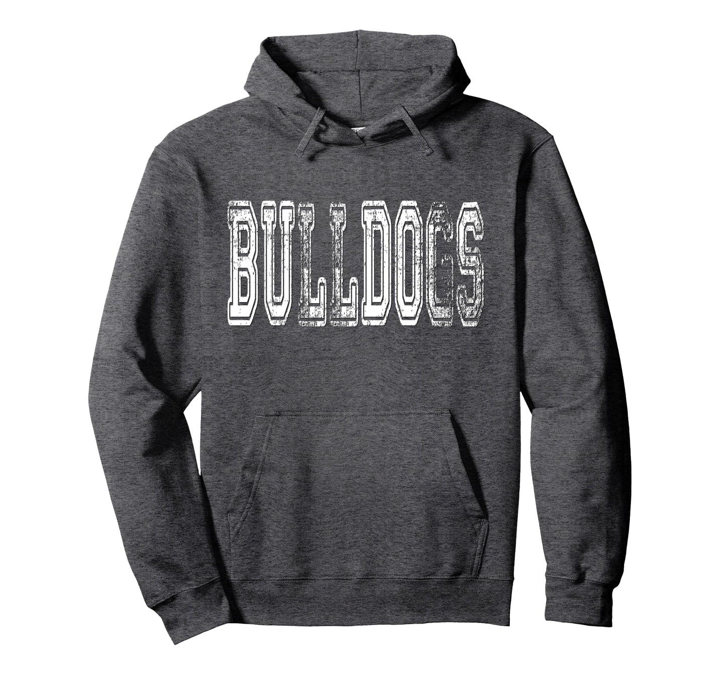 Bulldogs Mascot Distressed School Sports Hoodie - Graphic Print Men Women - T-Shirt, Sweatshirt, Hoodie