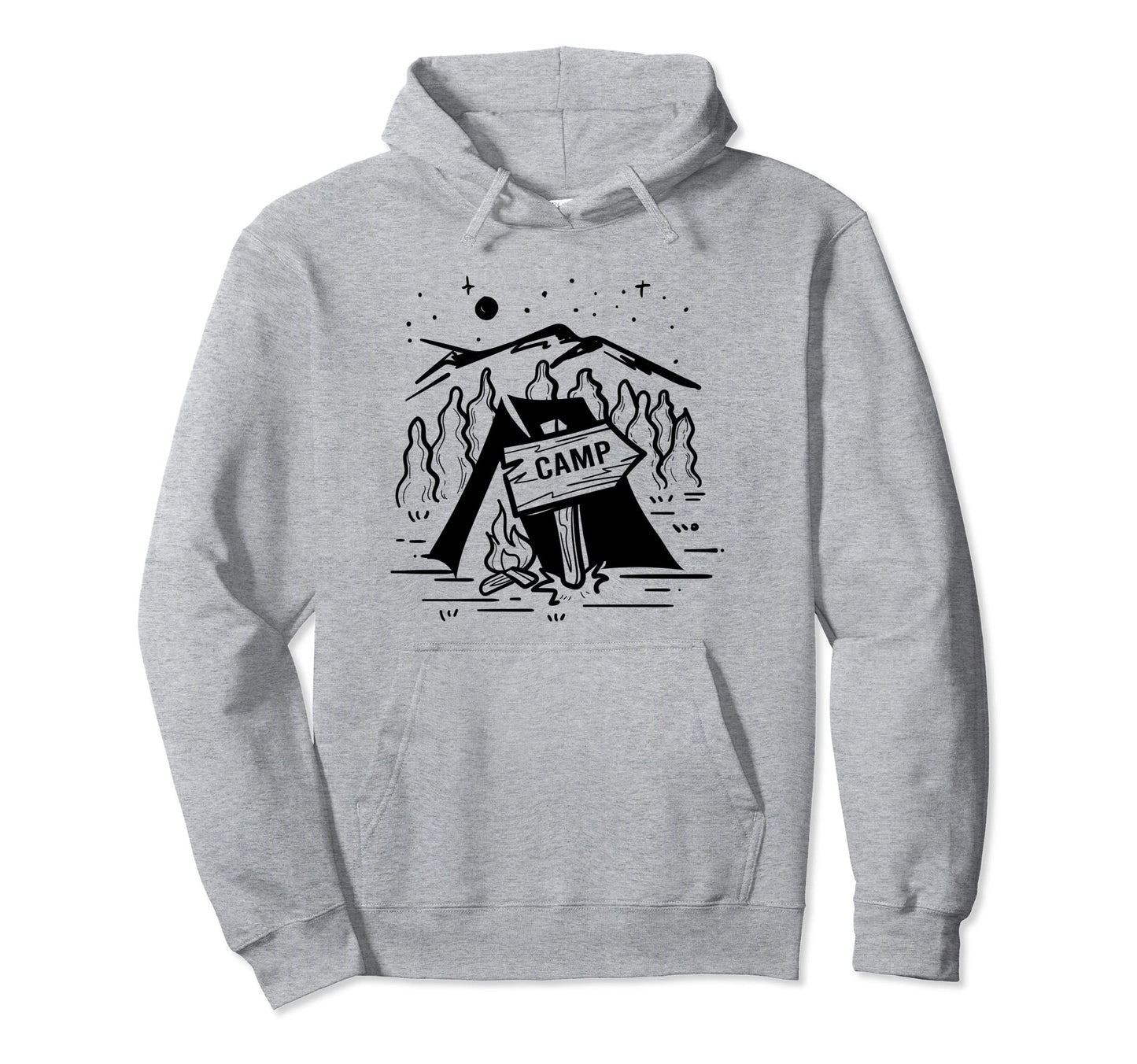 Camping Fire Nature Outdoor Wildlife Hoodie - Minimalist Print Unisex - T-Shirt, Sweatshirt, Hoodie