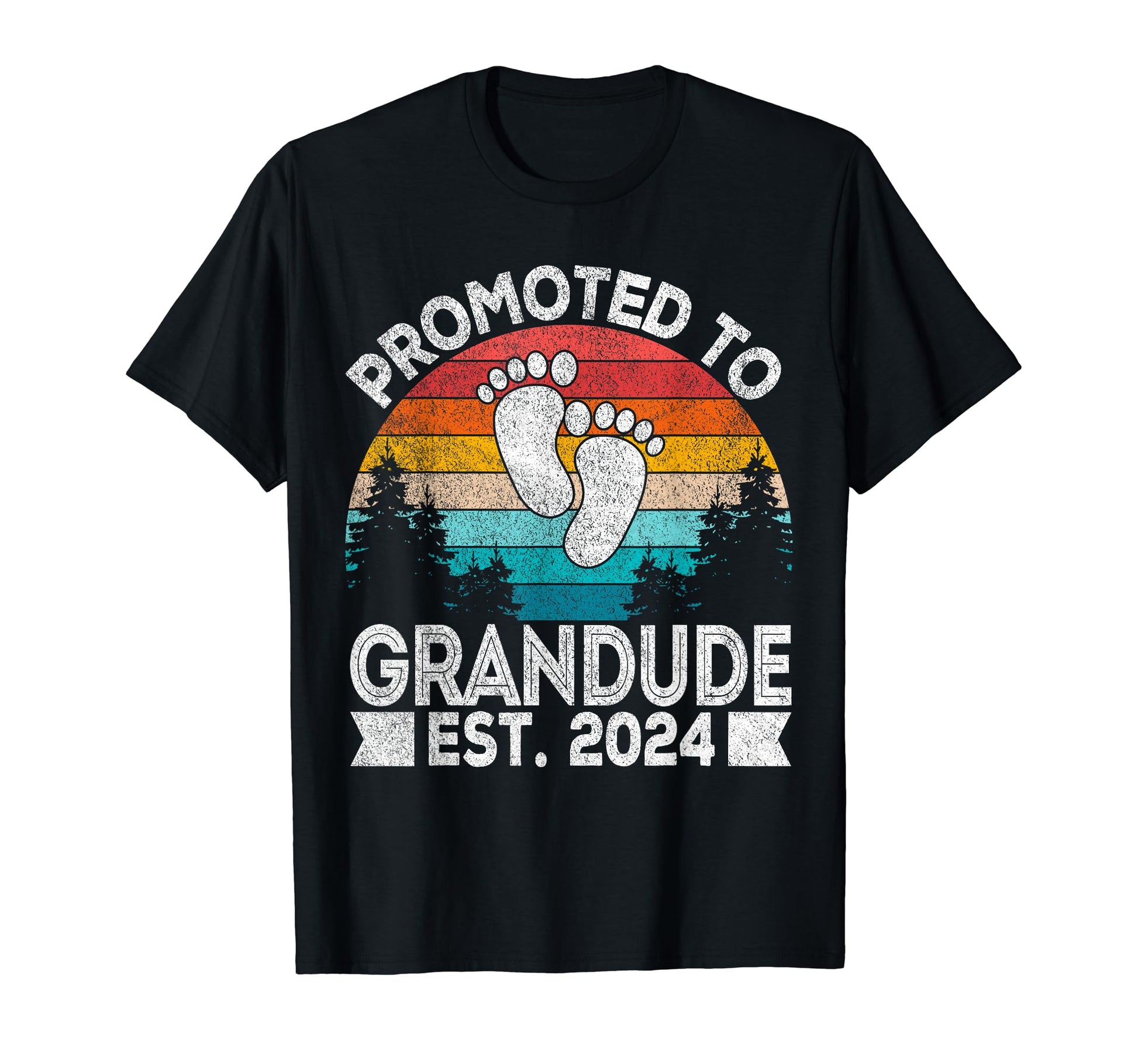 Promoted To Grandude Est 2024 First Time T-Shirt - Unique Graphic Unisex - T-Shirt, Sweatshirt, Hoodie