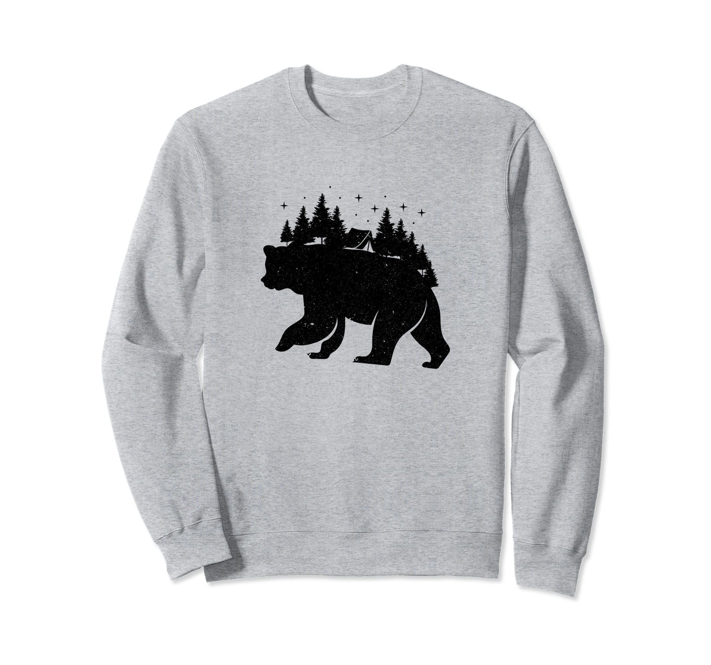 Camping Bear Grizzly Wildlife Sweatshirt - Aesthetic Graphic for Adults - T-Shirt, Sweatshirt, Hoodie