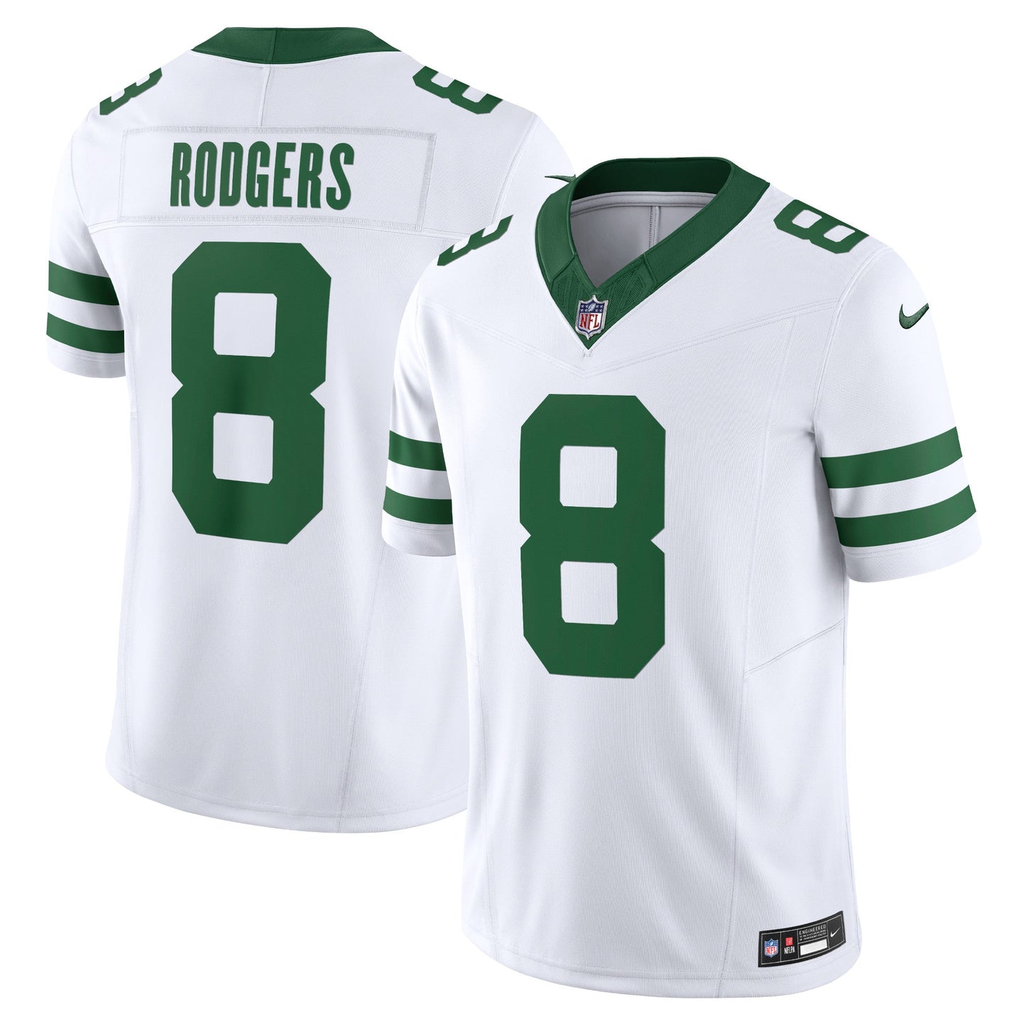 Aaron Rodgers New York Jets Vapor F.U.S.E. Limited Jersey - Legacy White football jersey product view 1