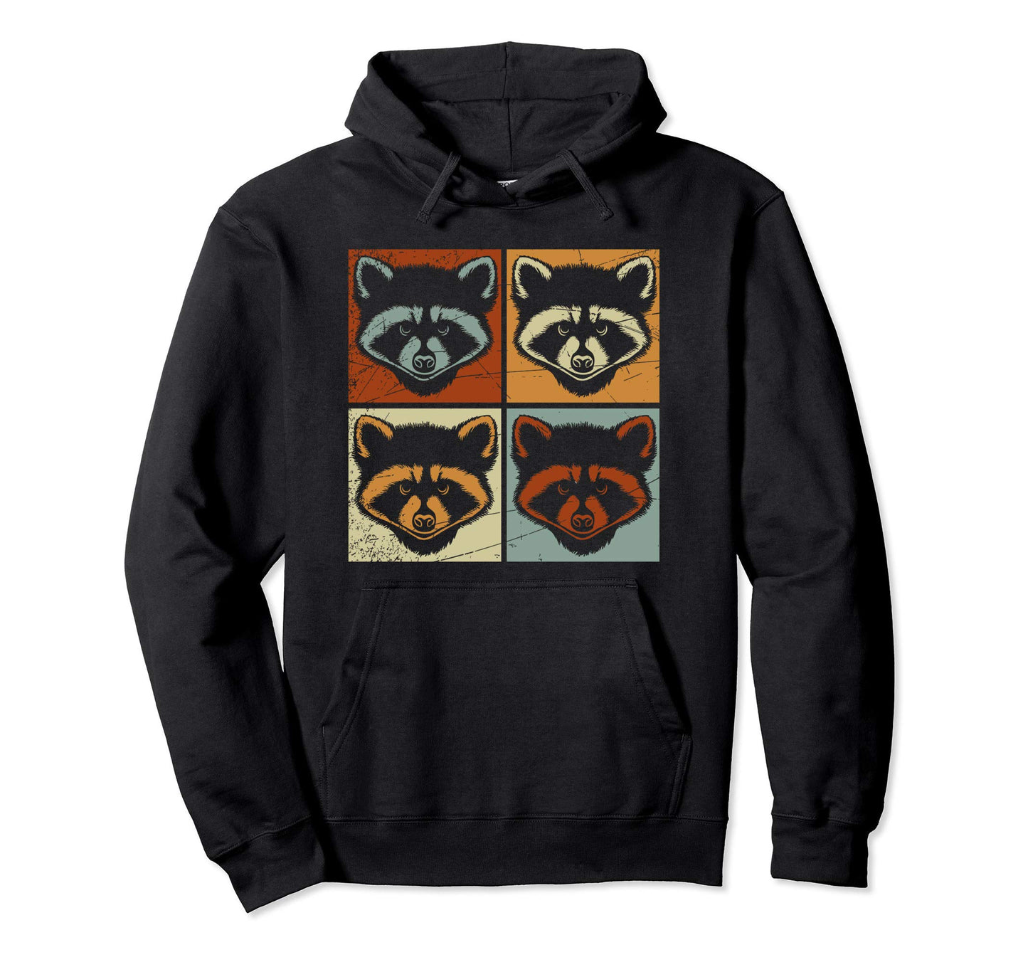 Pop Art Raccoon Hoodie - Trendy Graphic Unisex - T-Shirt, Sweatshirt, Hoodie