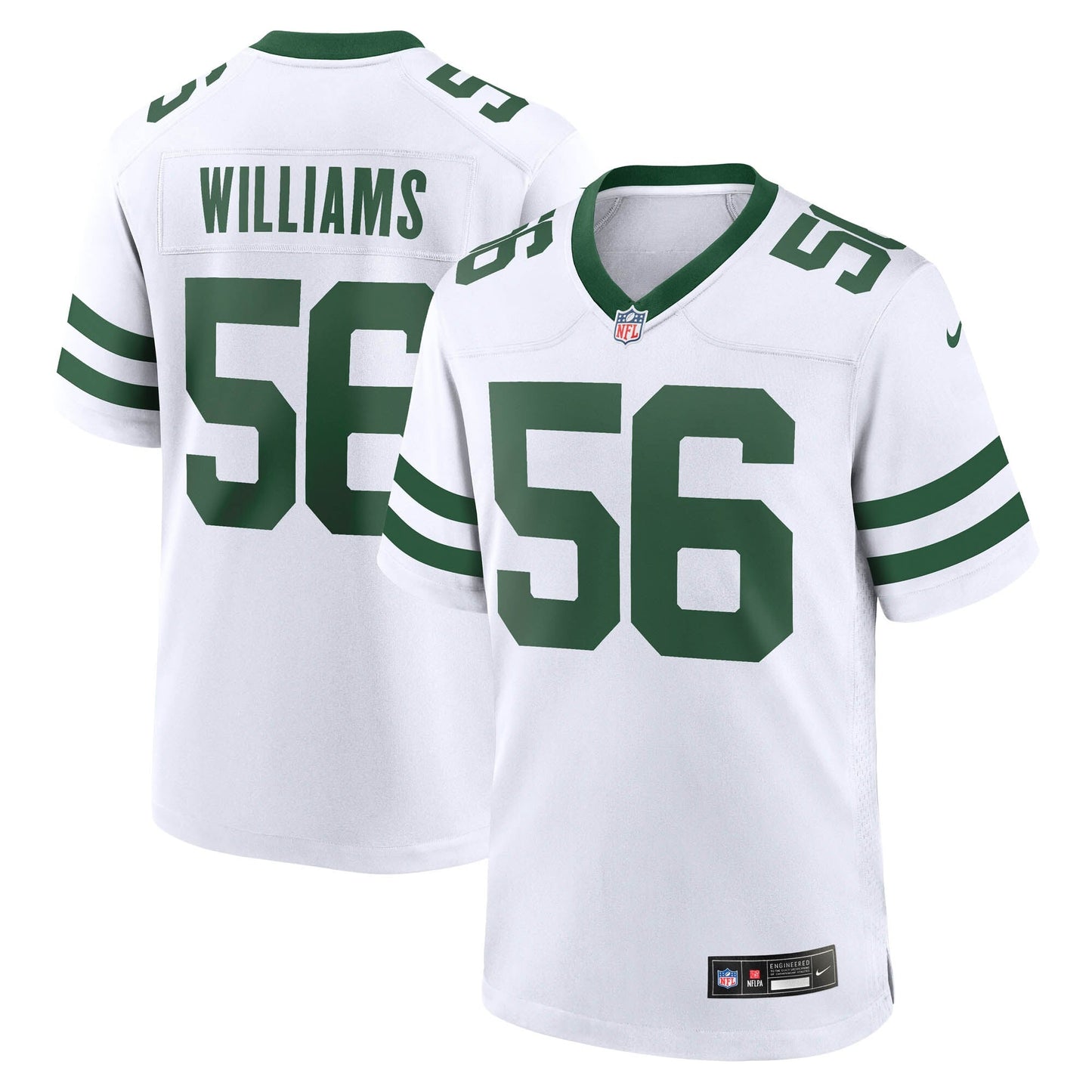 Quincy Williams New York Jets Game Jersey - Legacy White football jersey product view 1