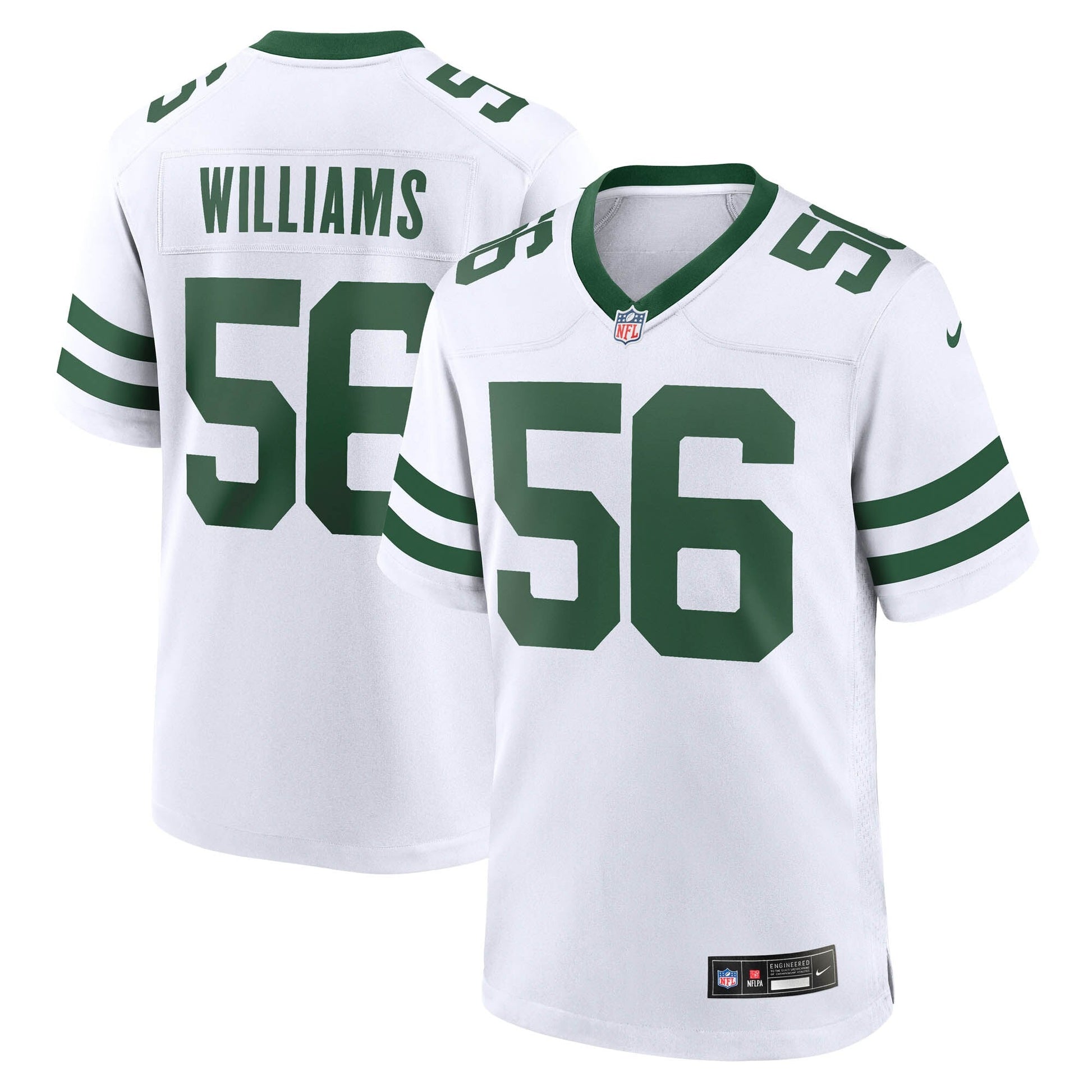 Quincy Williams New York Jets Game Jersey - Legacy White football jersey product view 1