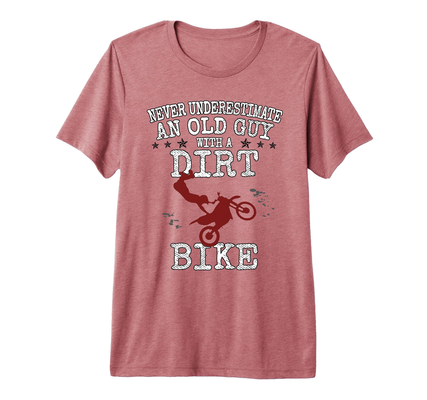 Mens Motocross Biker Never T-Shirt - Minimalist Print for Adults - T-Shirt, Sweatshirt, Hoodie