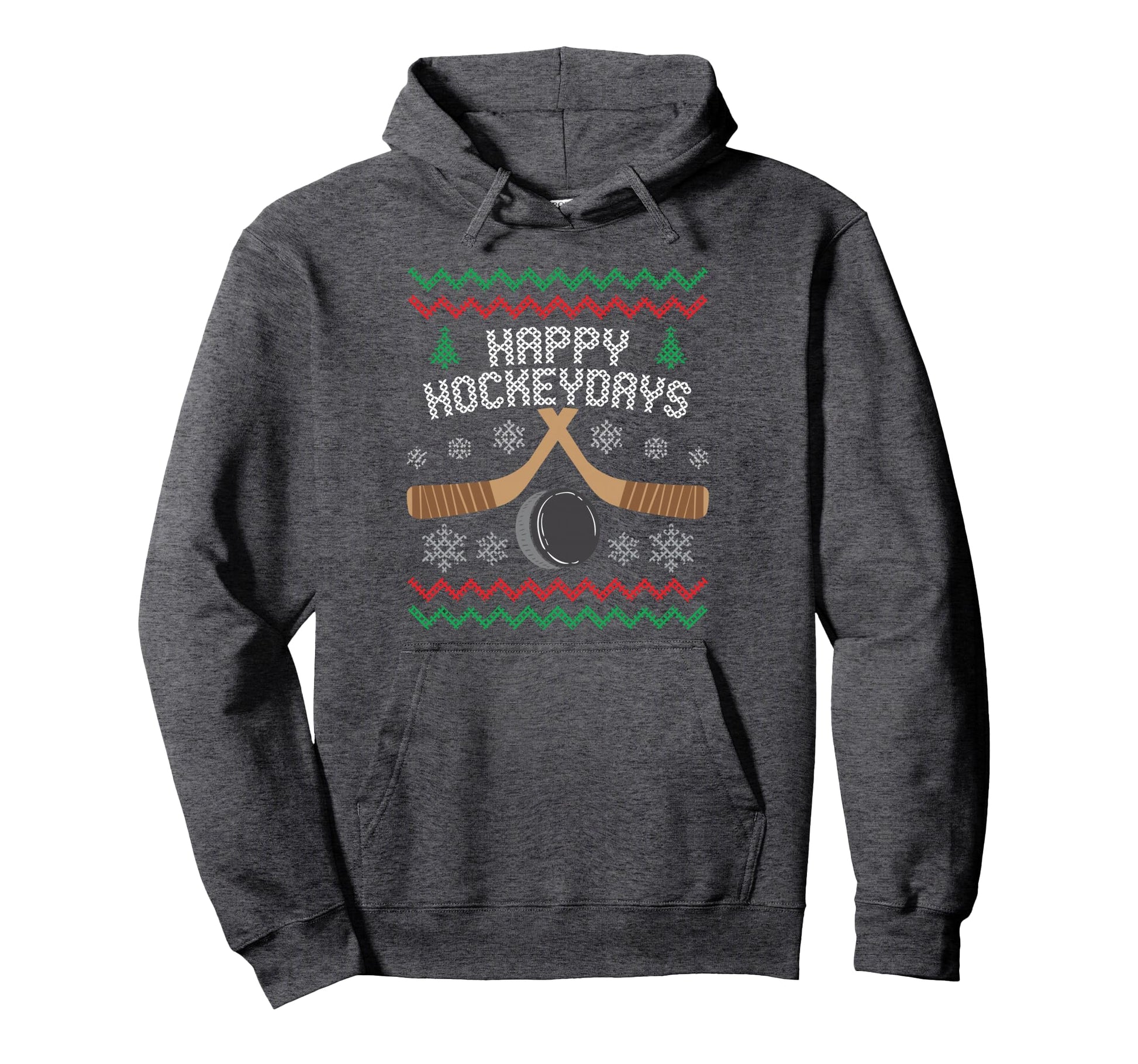 Happy Hockeydays Ice Hockey Fan Ugly Hoodie - Graphic Print Men Women - T-Shirt, Sweatshirt, Hoodie