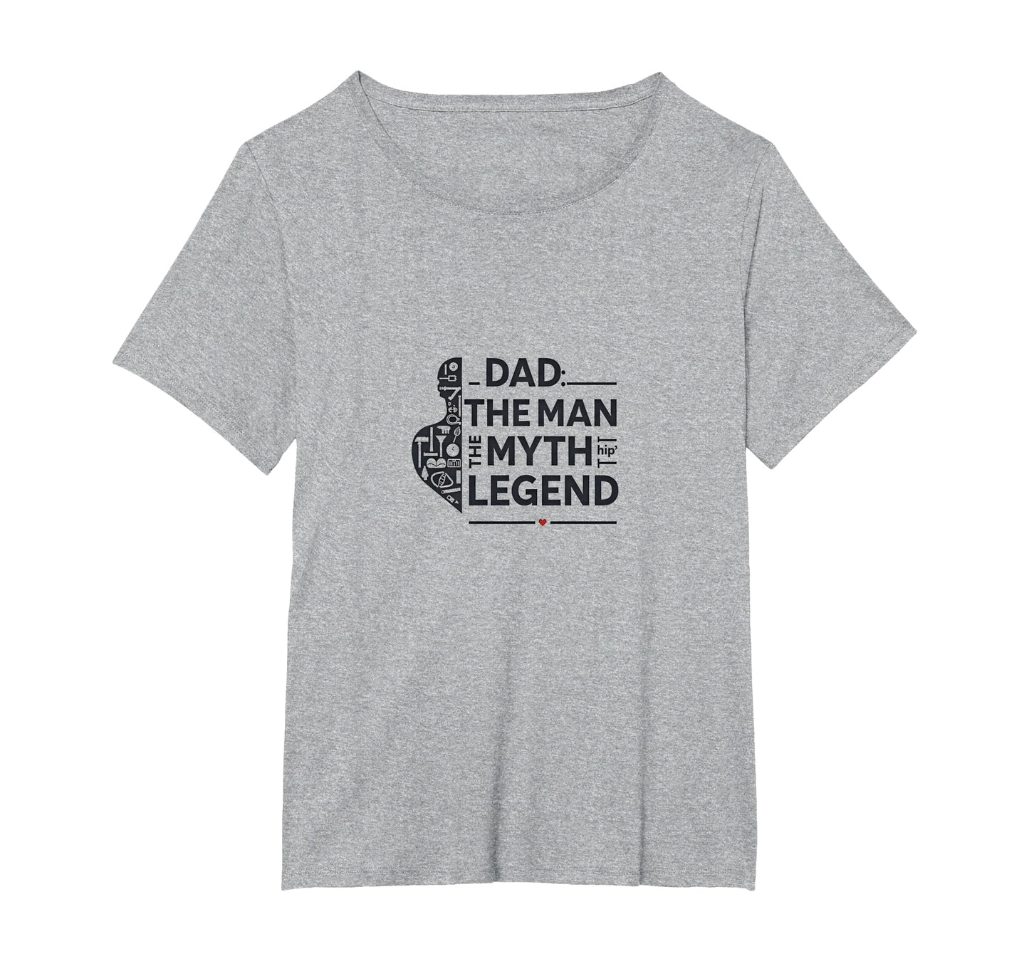 Dad Myth Legend Womens Plus Heather T-Shirt - Custom Art Print for Adults - T-Shirt, Sweatshirt, Hoodie