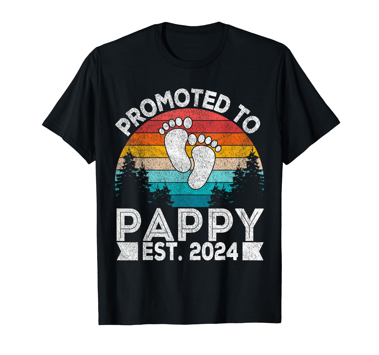 Promoted To Pappy Est 2024 First T-Shirt - Aesthetic Graphic for Adults - T-Shirt, Sweatshirt, Hoodie
