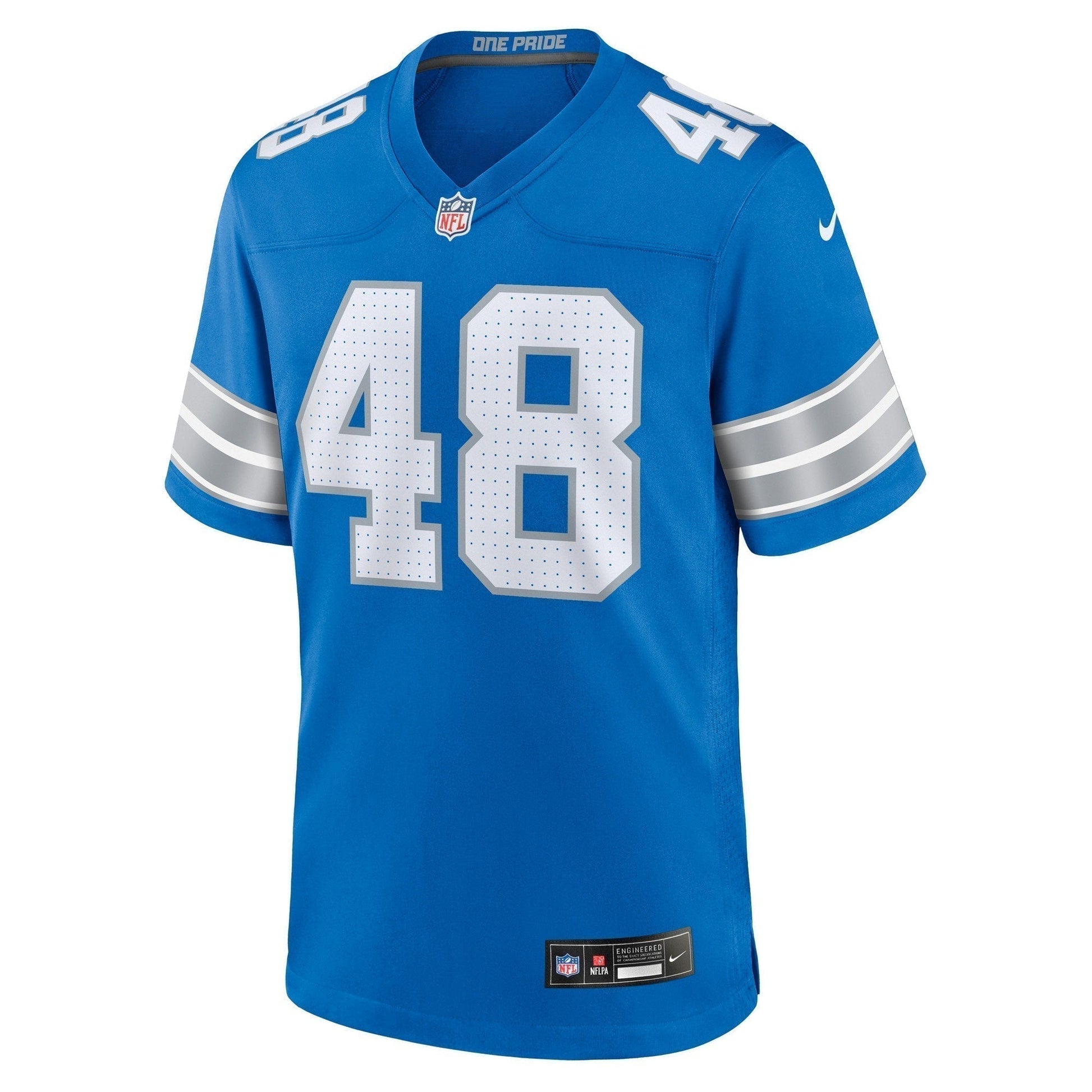 Loren Strickland Detroit Lions Game Jersey - Blue football jersey product view 2