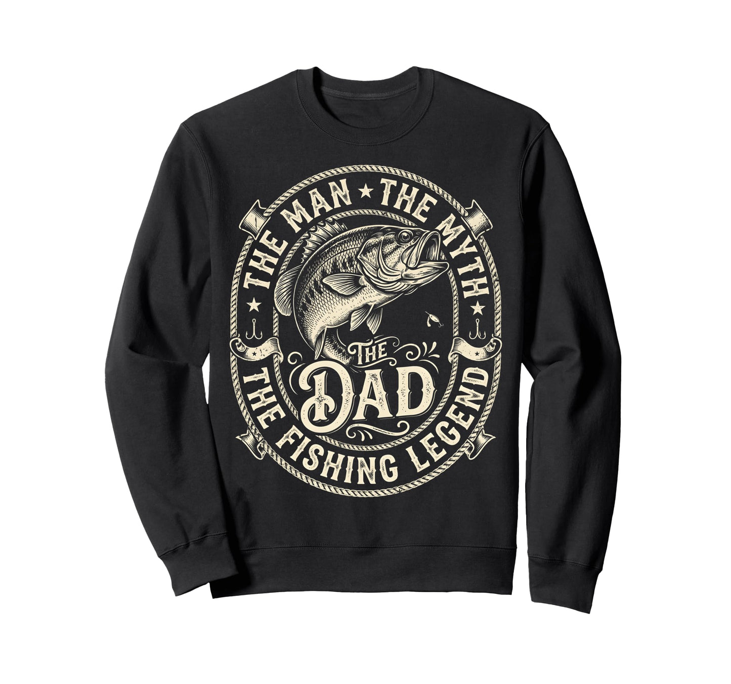 Dad Myth Fishing Legend Fathers Sweatshirt - Fun Novelty Design for Adults - T-Shirt, Sweatshirt, Hoodie