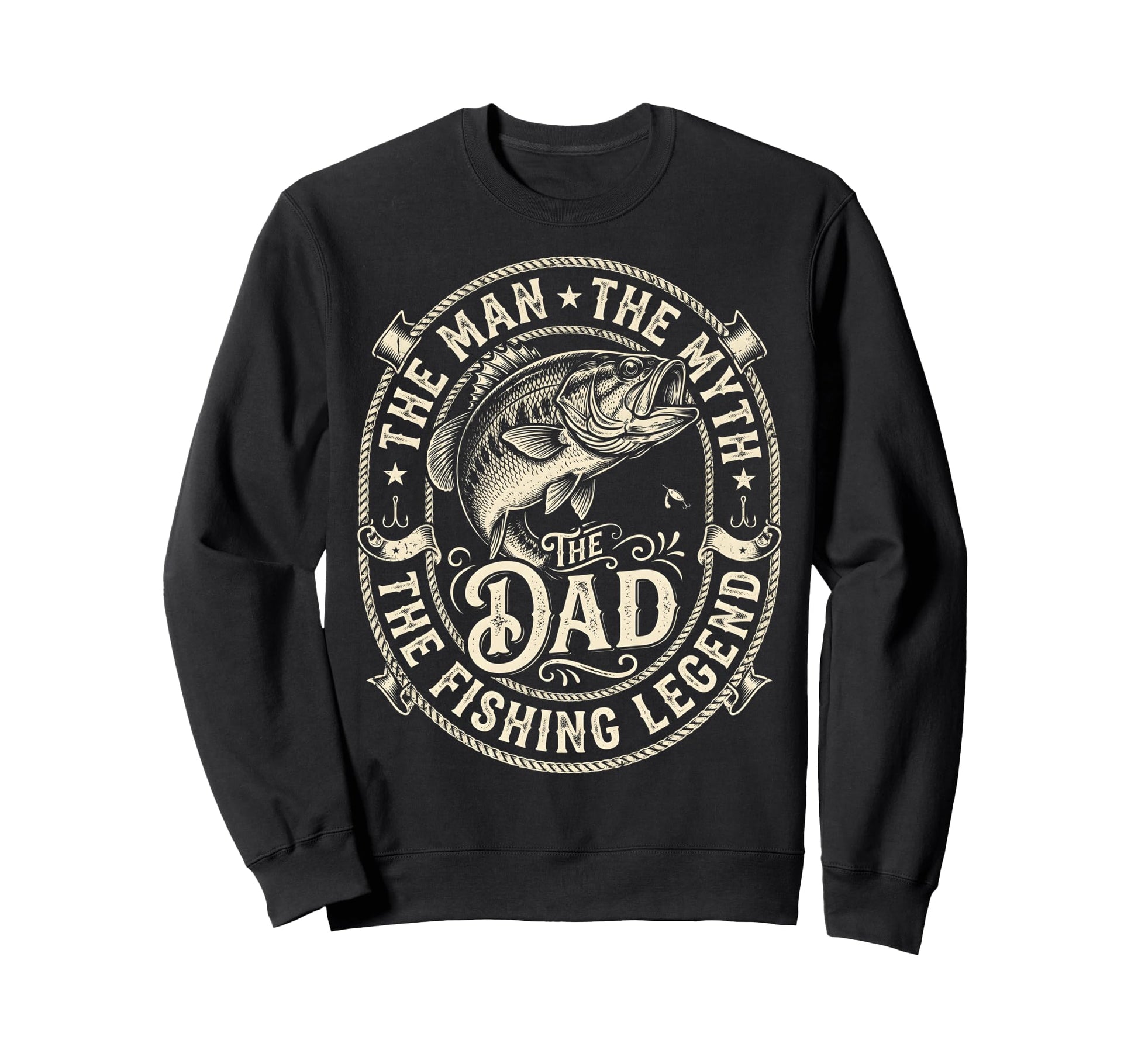 Dad Myth Fishing Legend Fathers Sweatshirt - Fun Novelty Design for Adults - T-Shirt, Sweatshirt, Hoodie