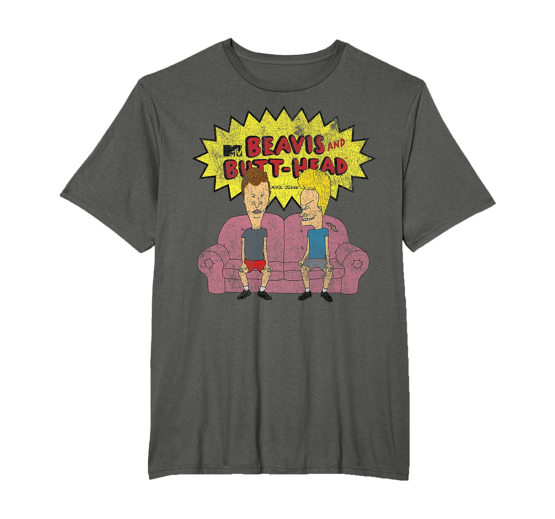 Beavis And Butt Head Distressed Couch T-Shirt - Minimalist Print Unisex - T-Shirt, Sweatshirt, Hoodie