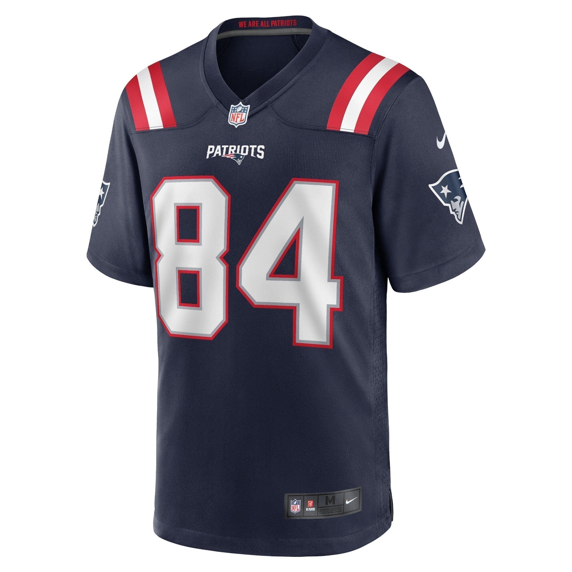 Kendrick Bourne New England Patriots Game Jersey - Navy football jersey product view 2