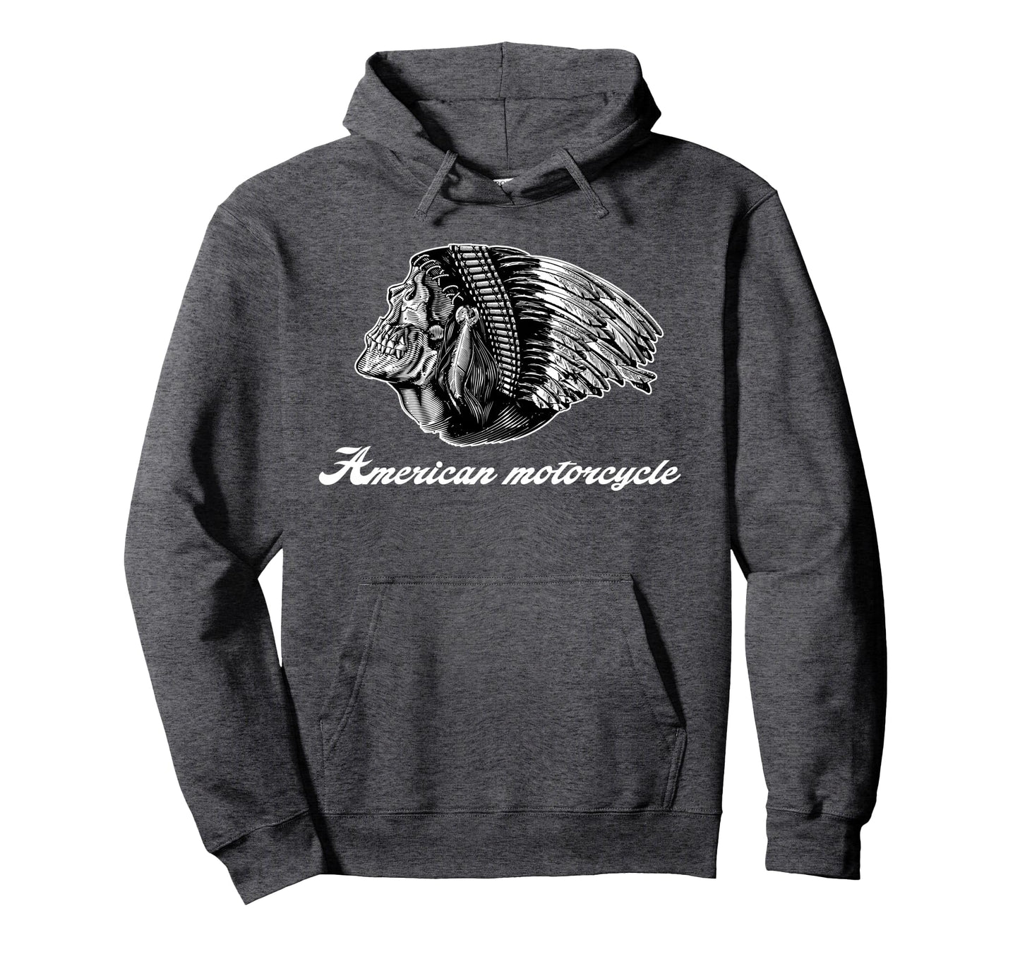 American Motorcycle Skull Native Hoodie - Minimalist Print Men Women - T-Shirt, Sweatshirt, Hoodie