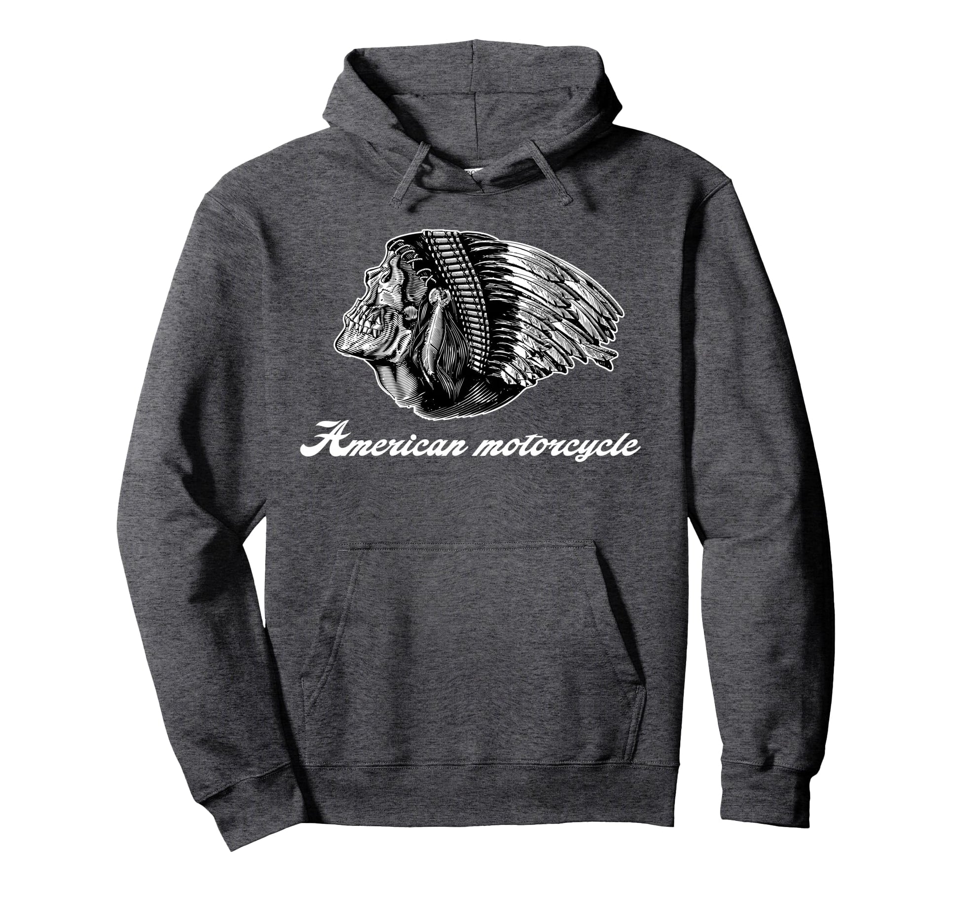 American Motorcycle Skull Native Hoodie - Minimalist Print Men Women - T-Shirt, Sweatshirt, Hoodie
