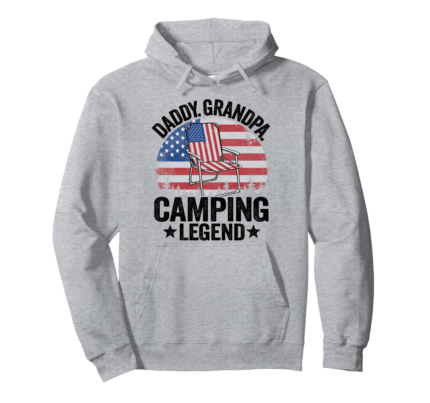 Daddy Grandpa Camping Legend American Hoodie - Graphic Print Men Women - T-Shirt, Sweatshirt, Hoodie