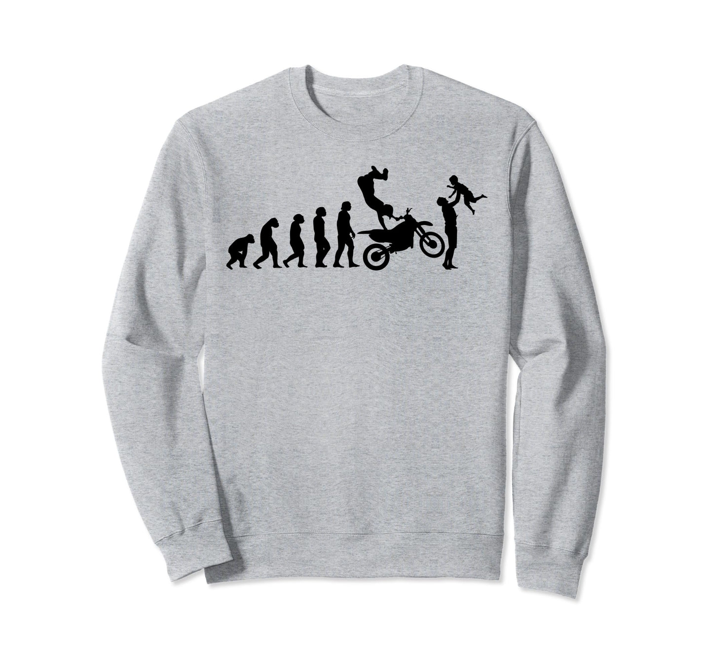 Biker Evolution Dad Motorcyclist Sweatshirt - Graphic Print for Adults - T-Shirt, Sweatshirt, Hoodie